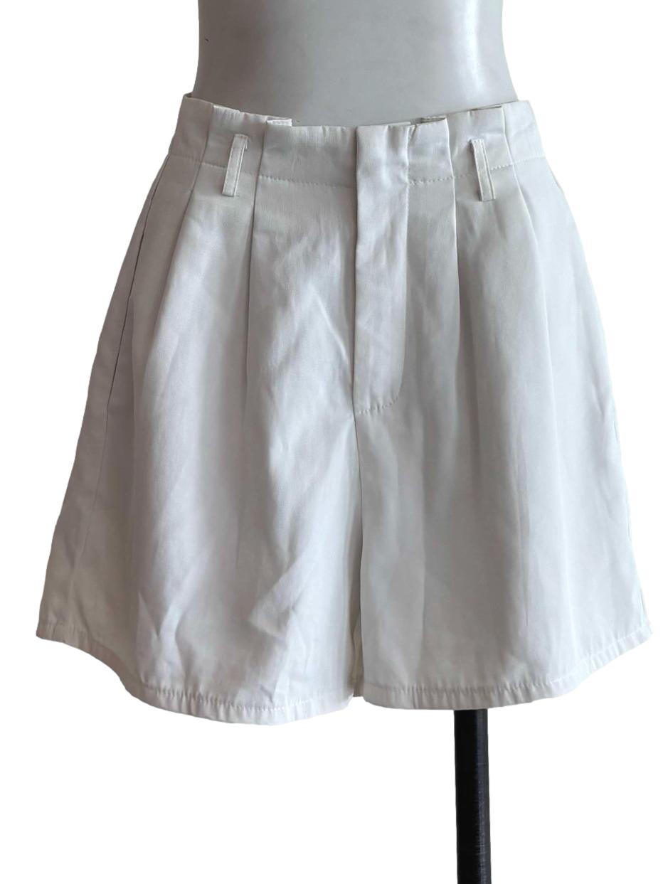 Powder White Casual Shorts