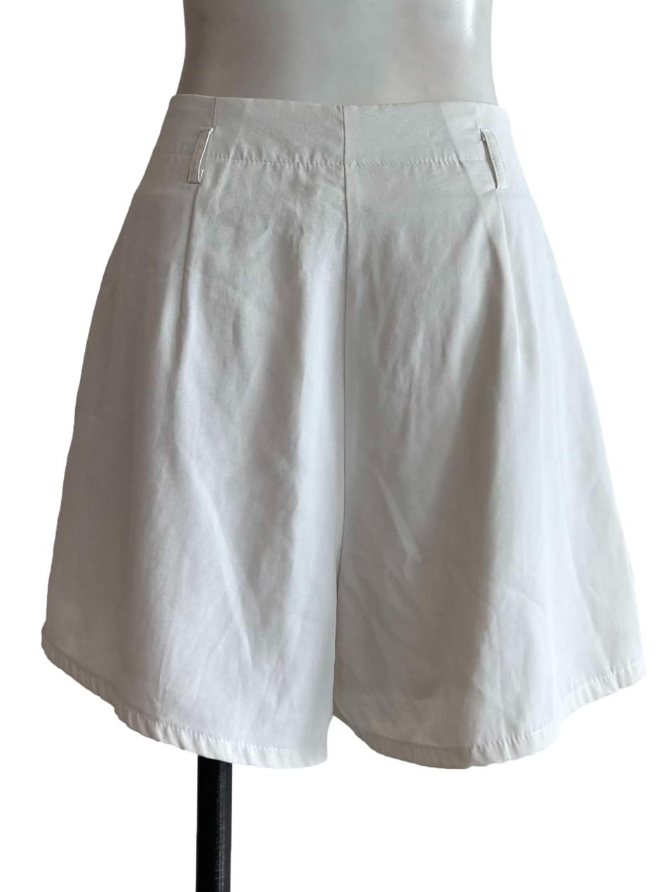 Powder White Casual Shorts