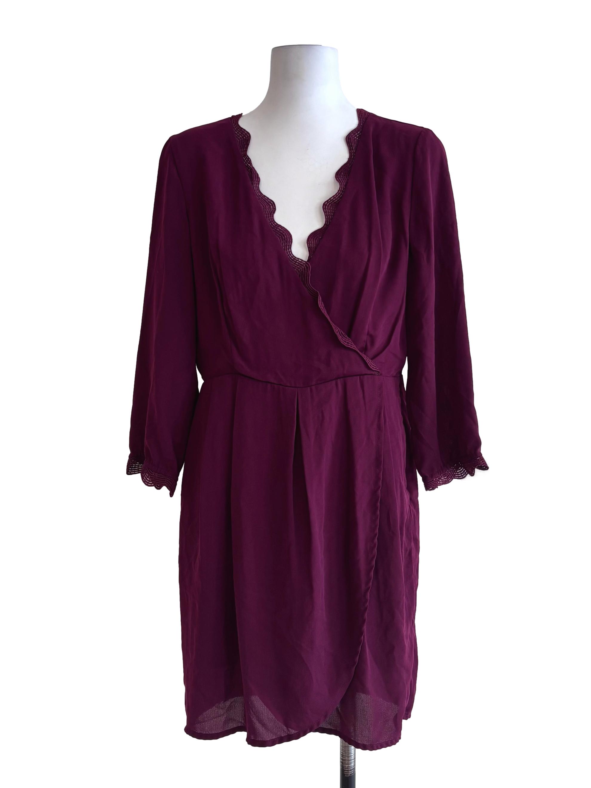 Plum Purple V-Neck Lace Dress