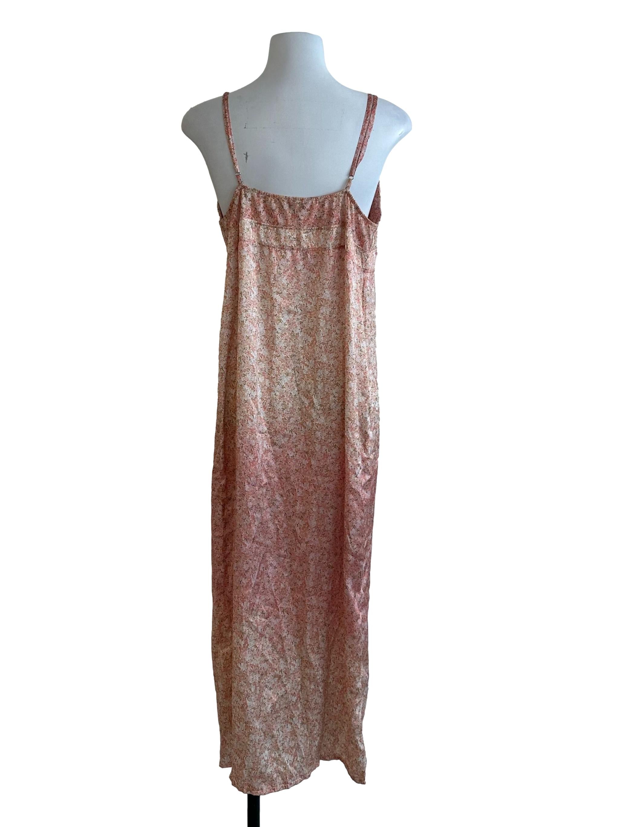 Light Orange Floral V Neck Dress