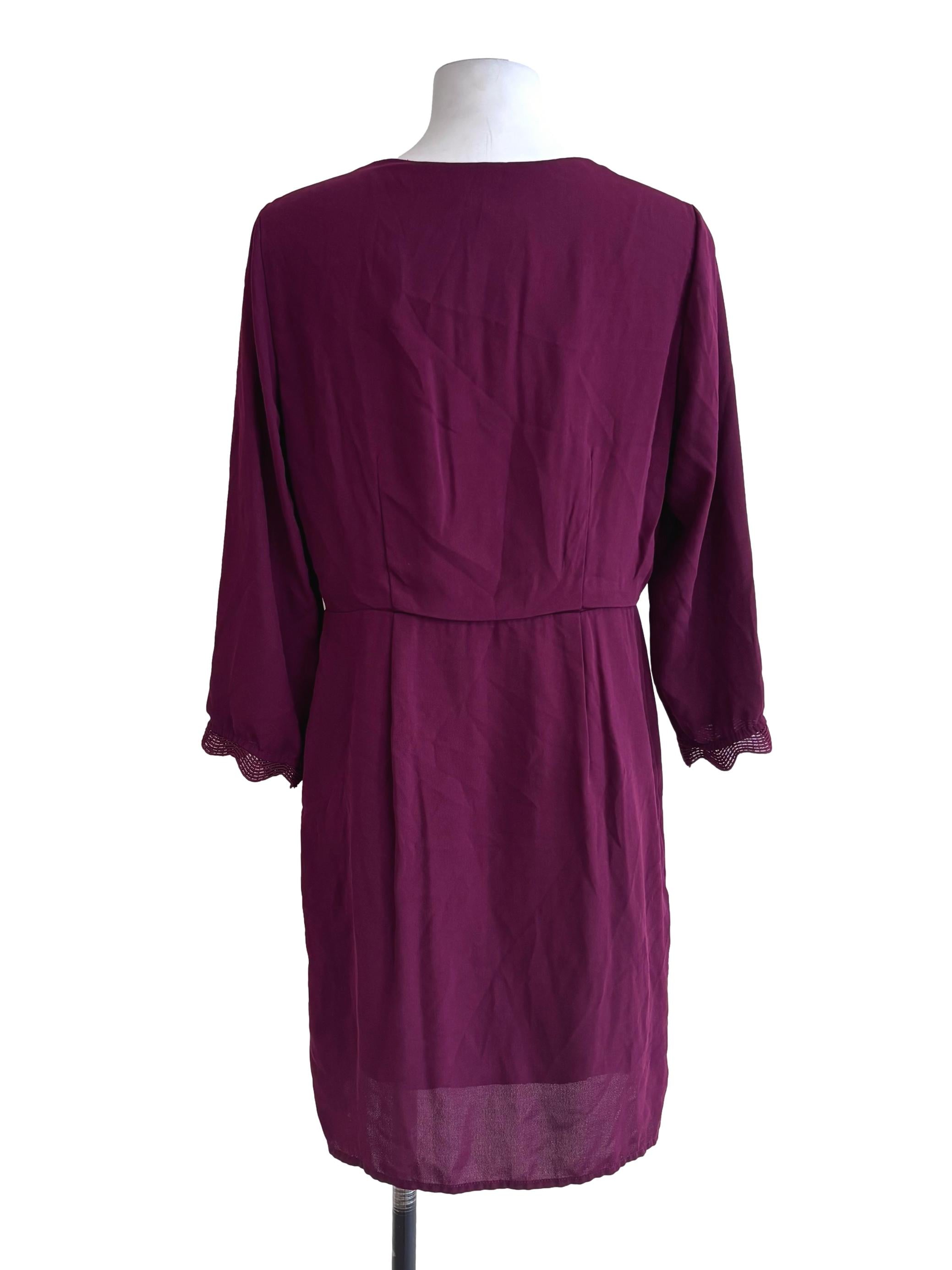 Plum Purple V-Neck Lace Dress