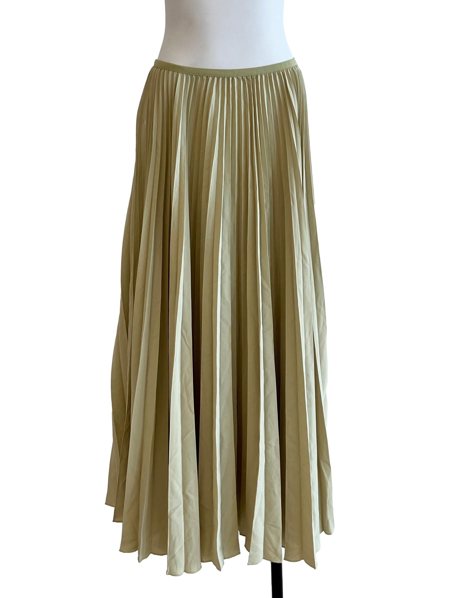Sage Green Pleated Skirt
