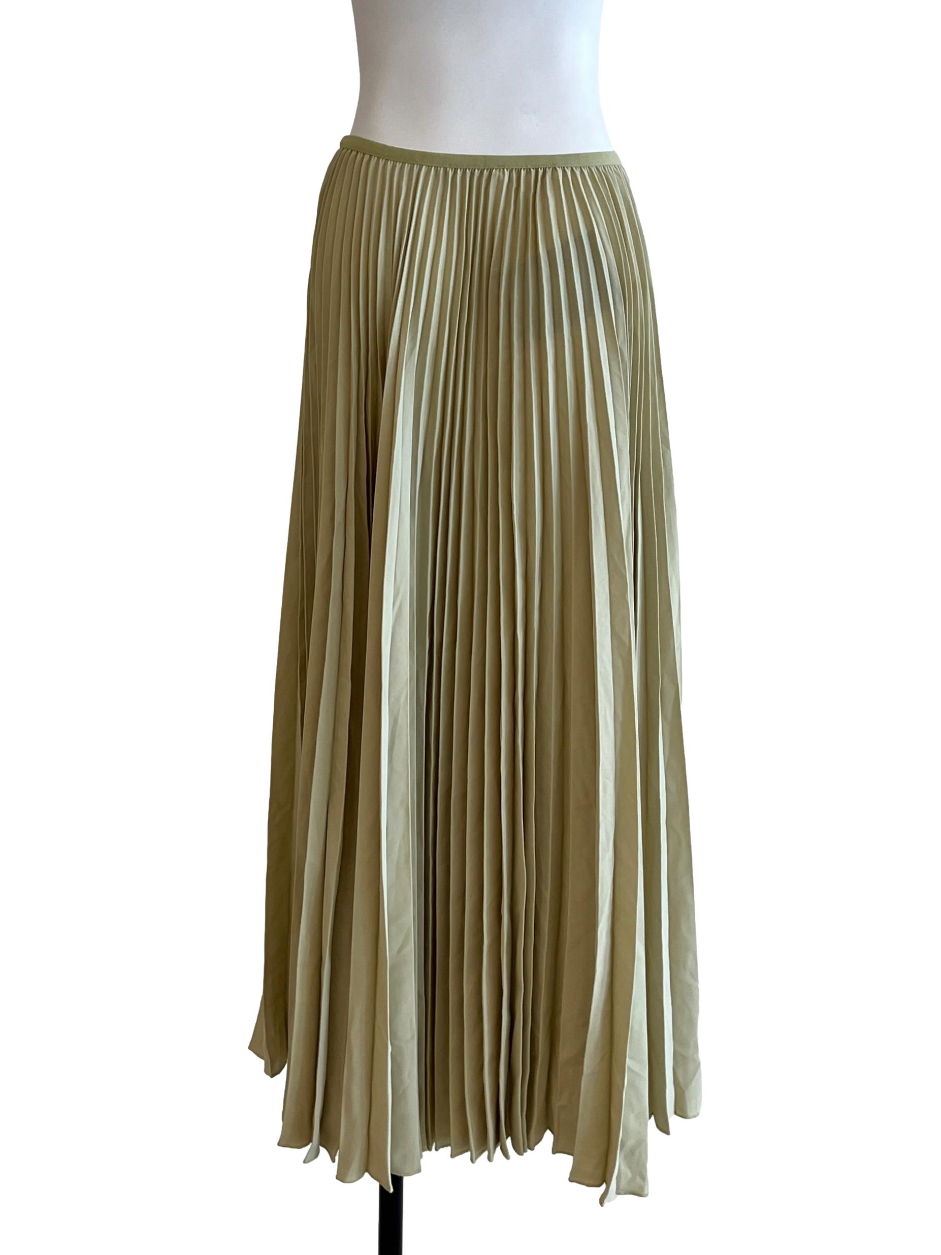 Sage Green Pleated Skirt