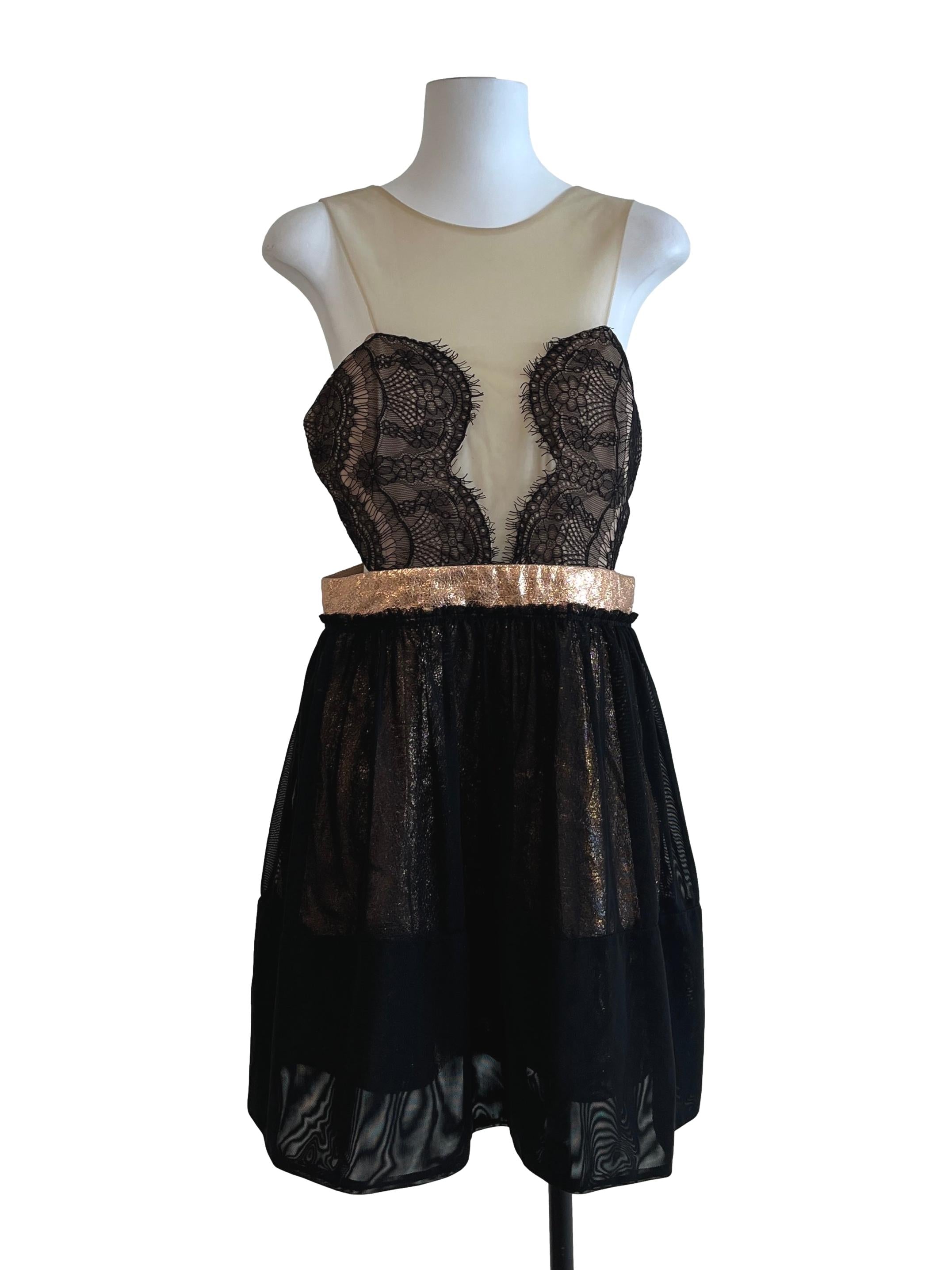 Jade Black Lace Detail Sleeveless Dress