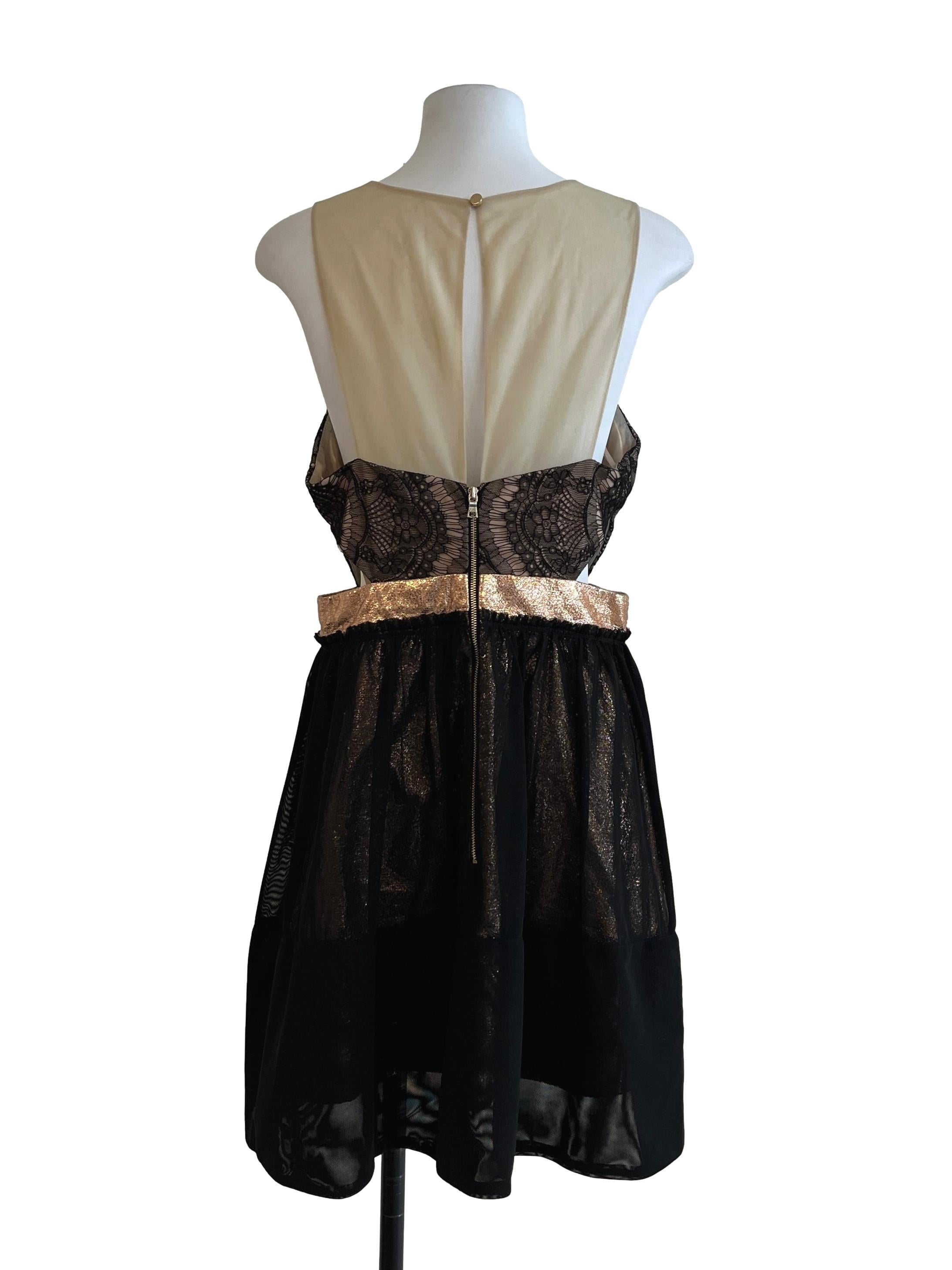 Jade Black Lace Detail Sleeveless Dress