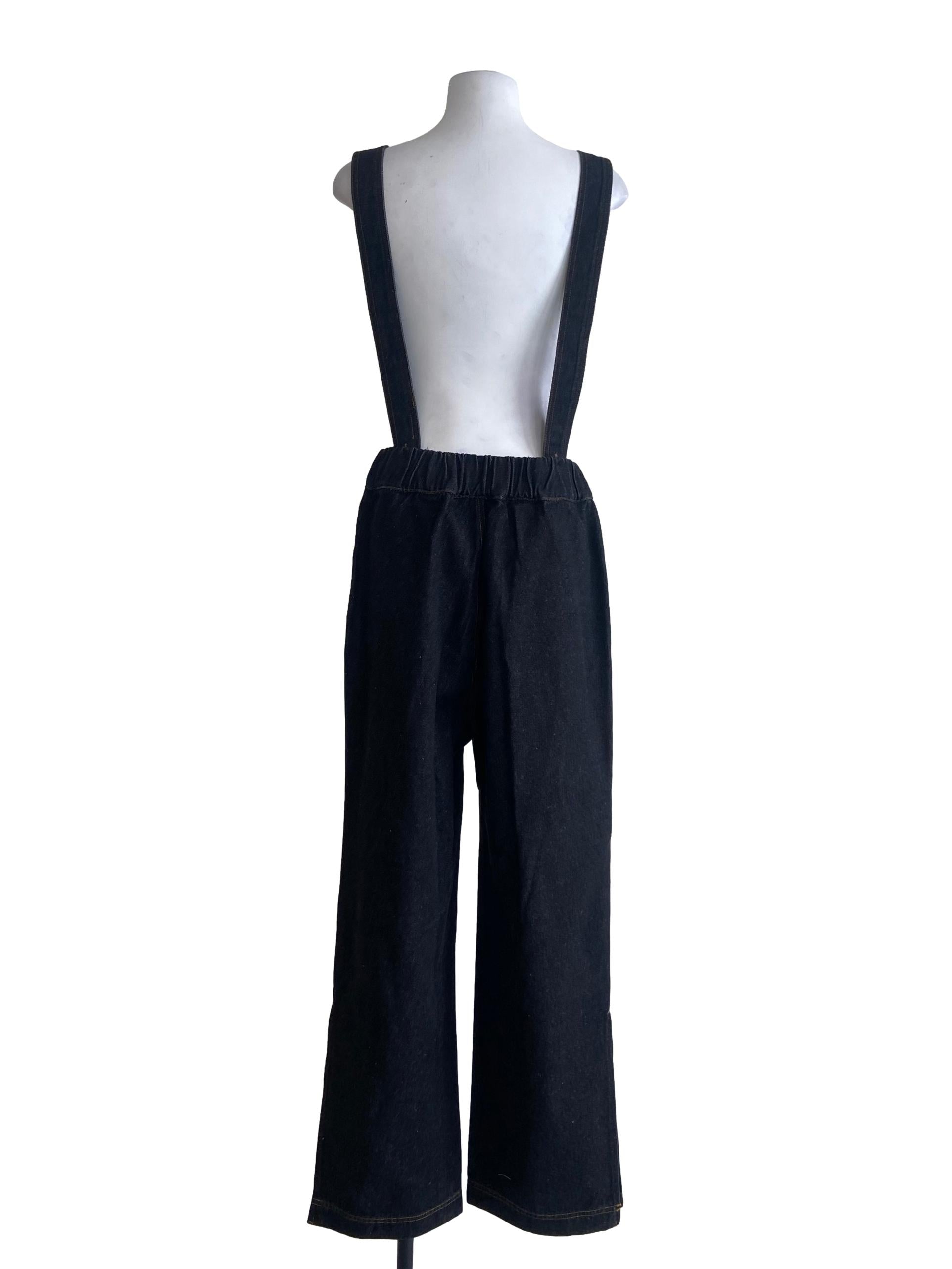 Black Suspender Jeans Pants