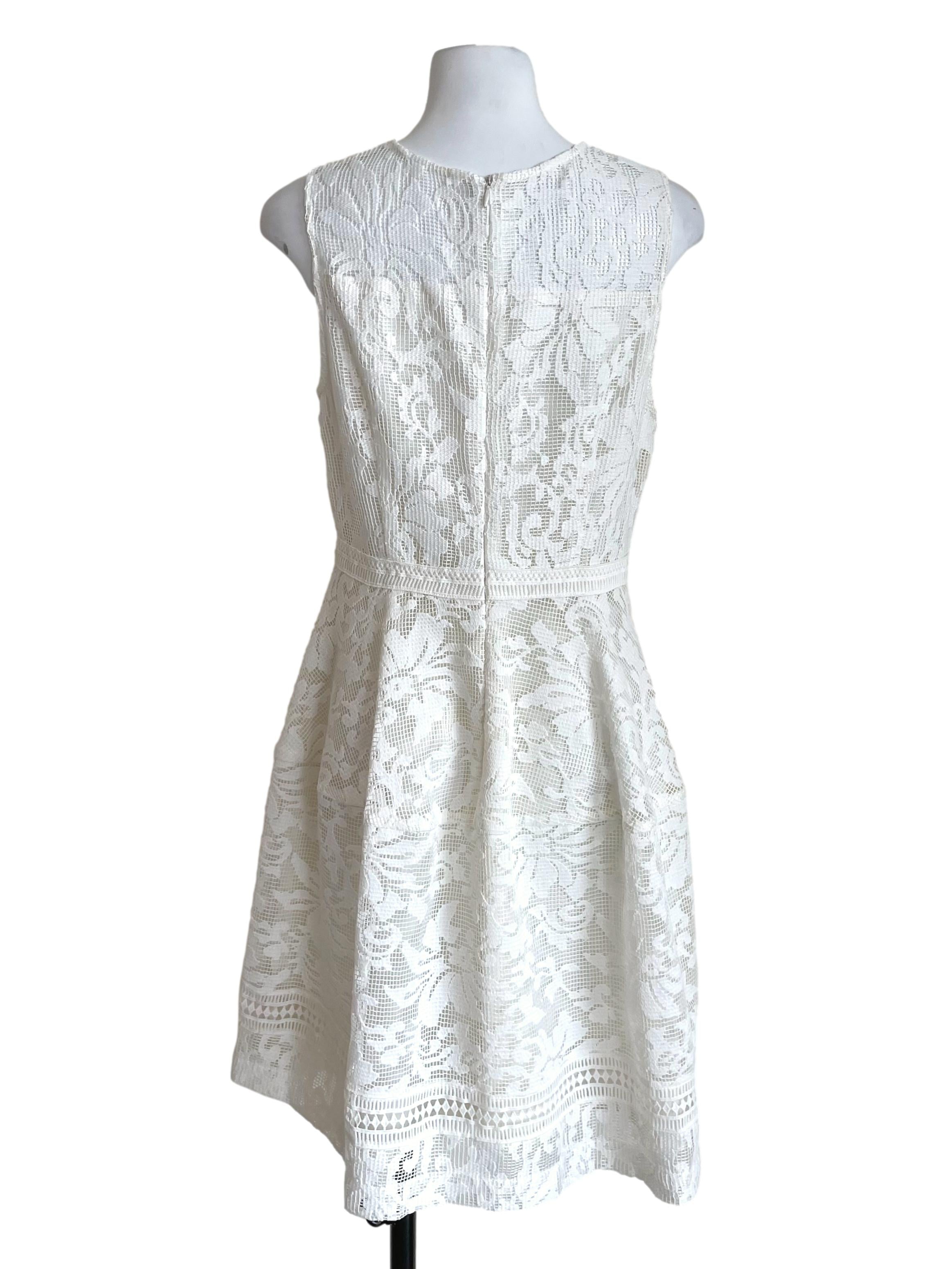 White Embroidery A-Line Dress