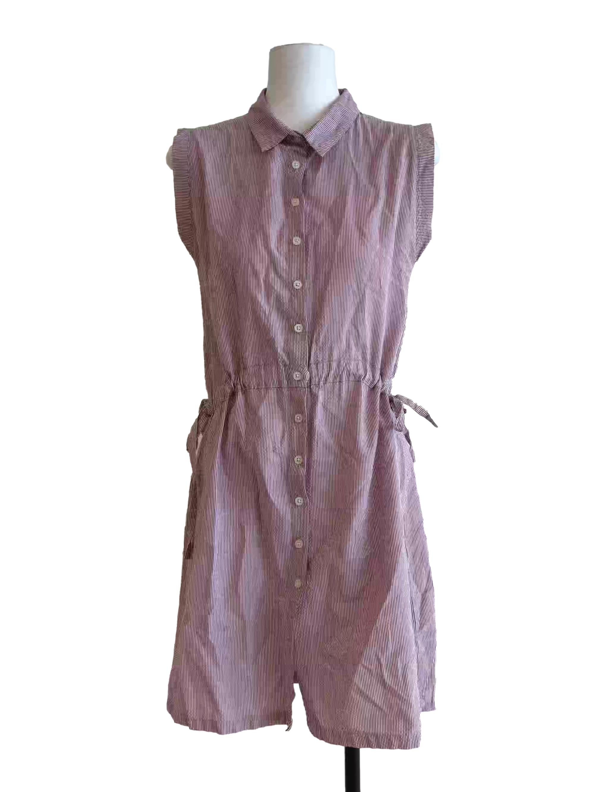 Puce Pink Sleeveless Shirt Blouse