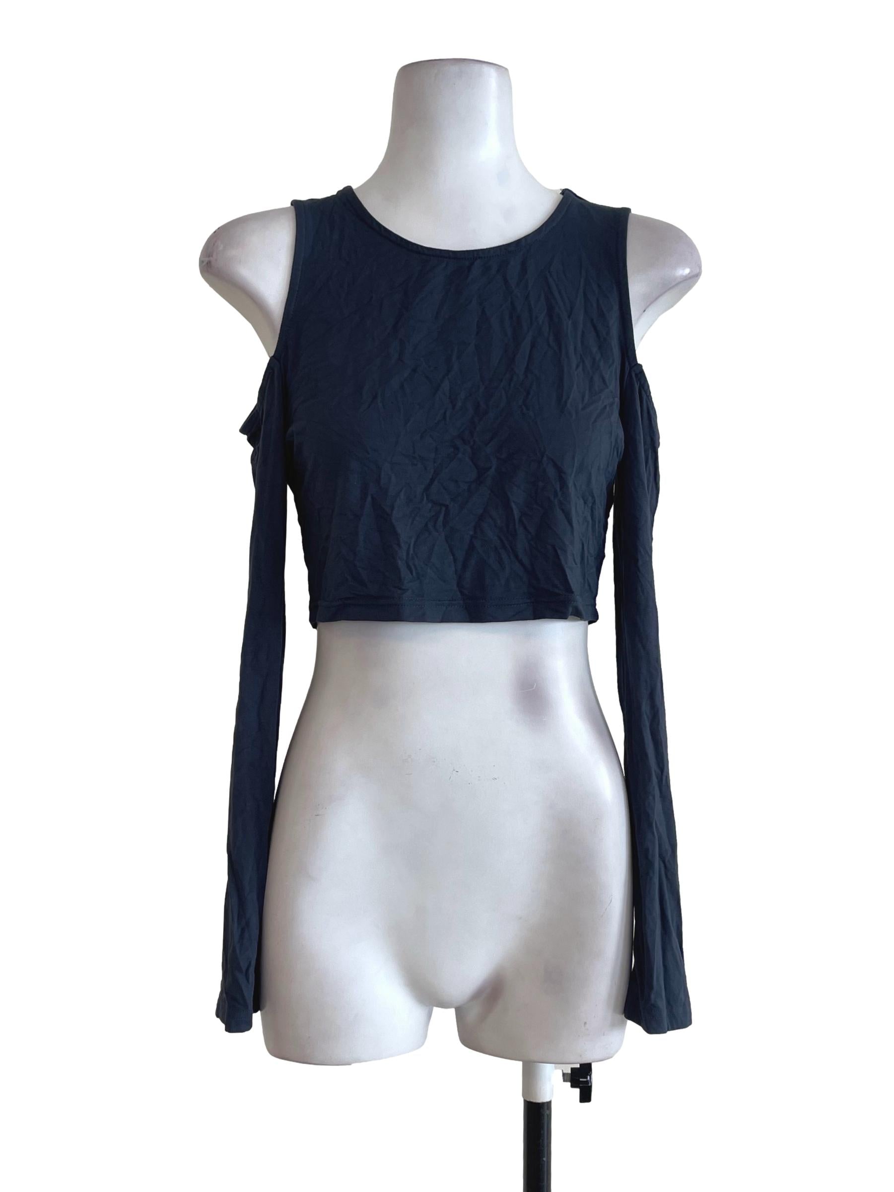 Navy Blue Cold Shoulder Top TTR