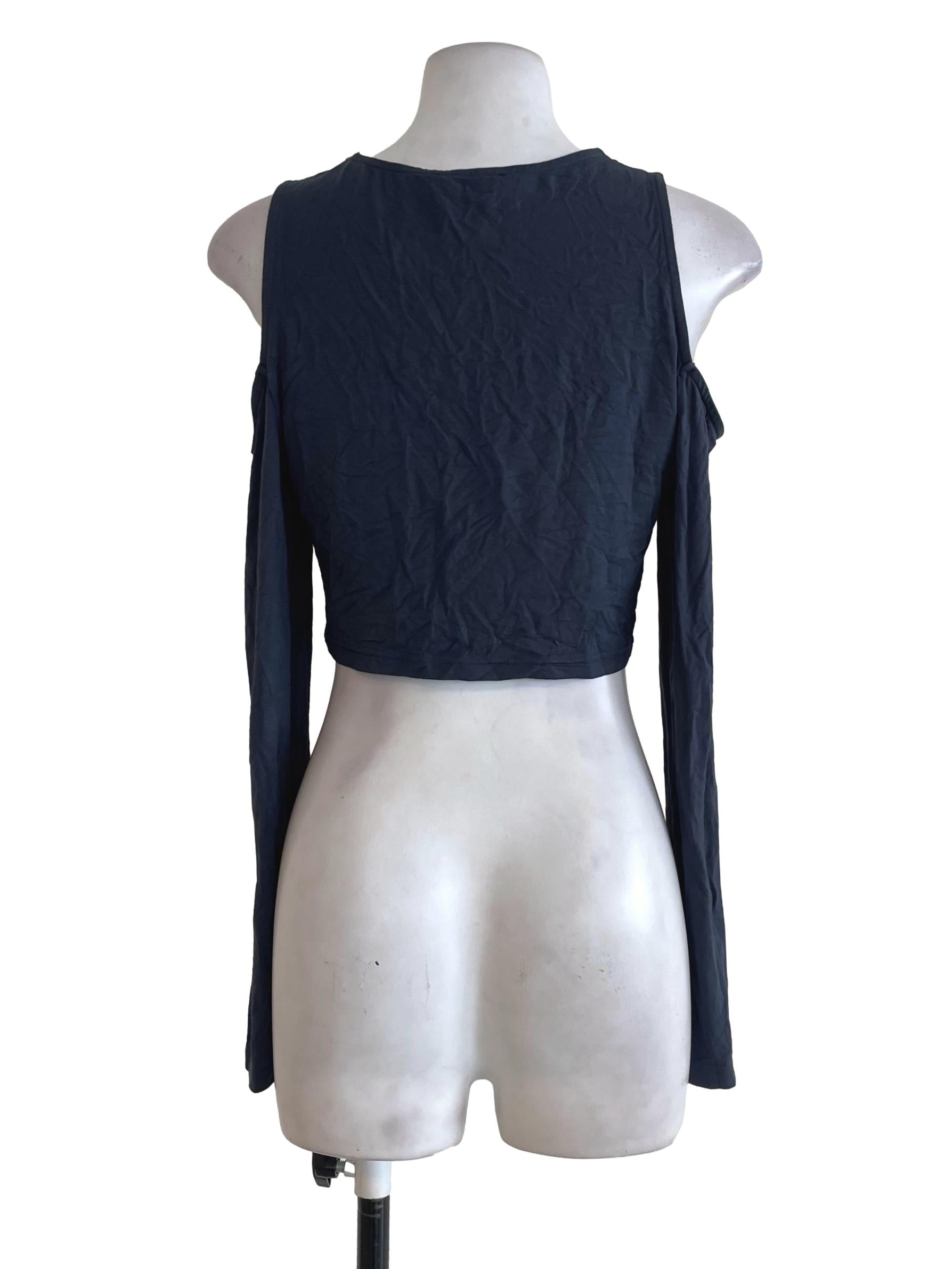 Navy Blue Cold Shoulder Top TTR