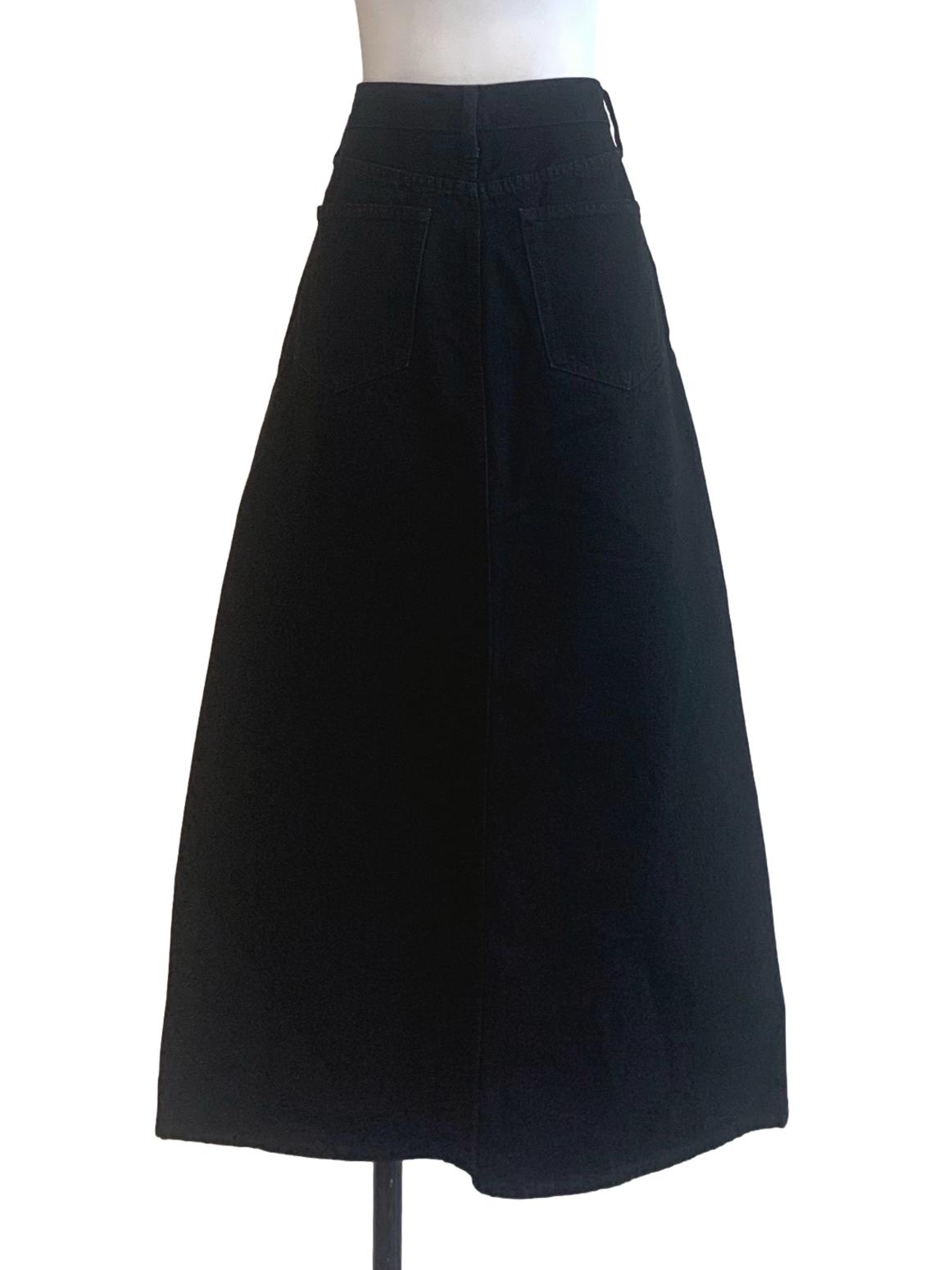 Black Denim Skirt