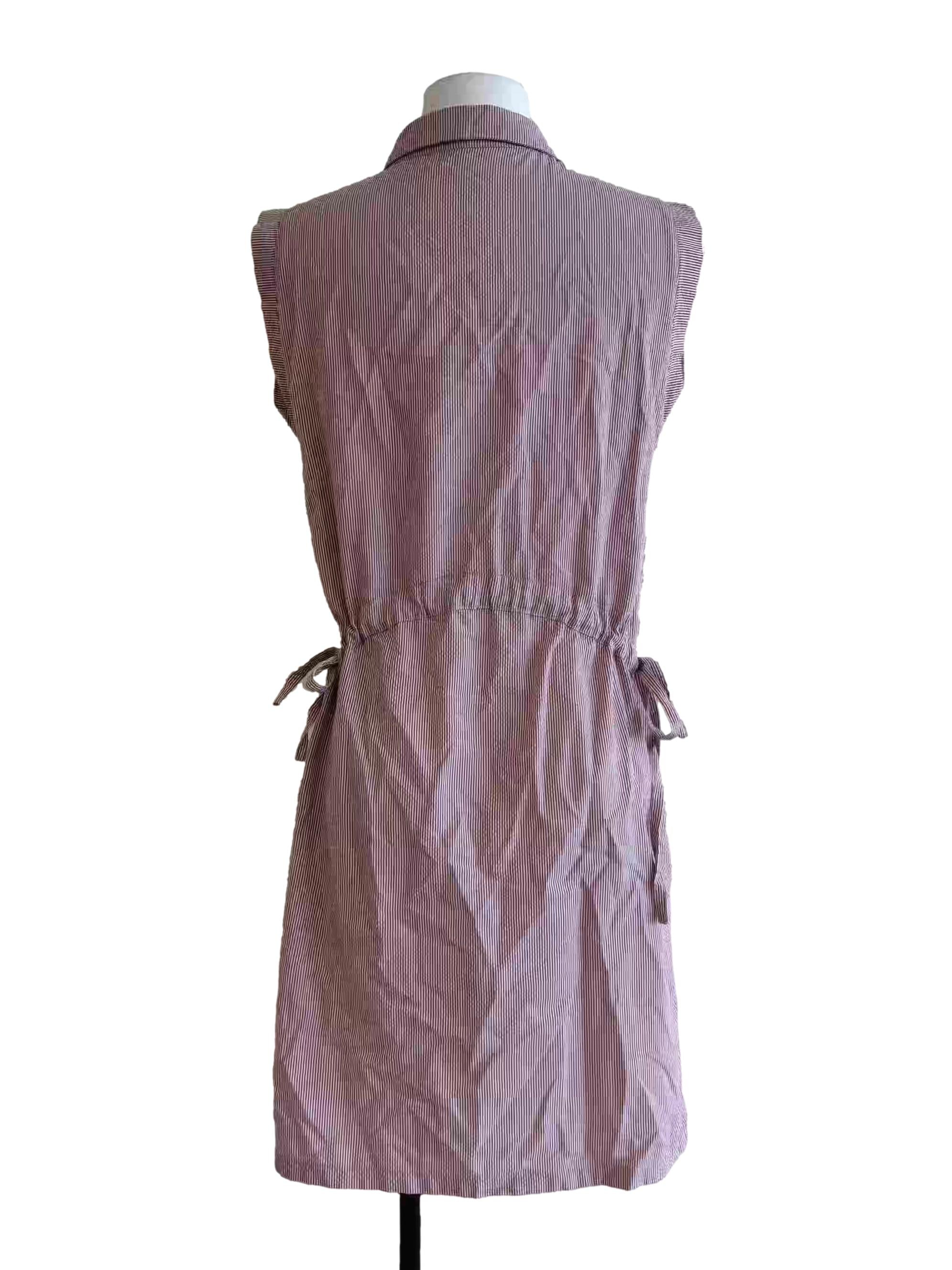 Puce Pink Sleeveless Shirt Blouse