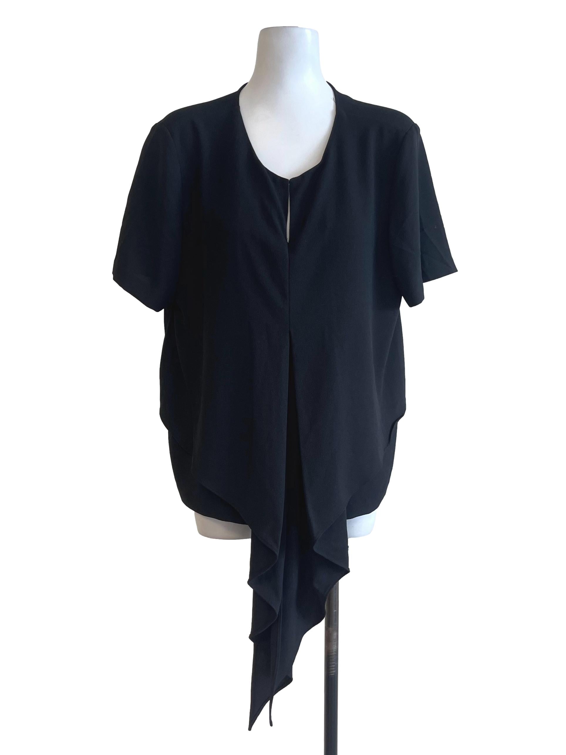 Black Middle Fringe Top