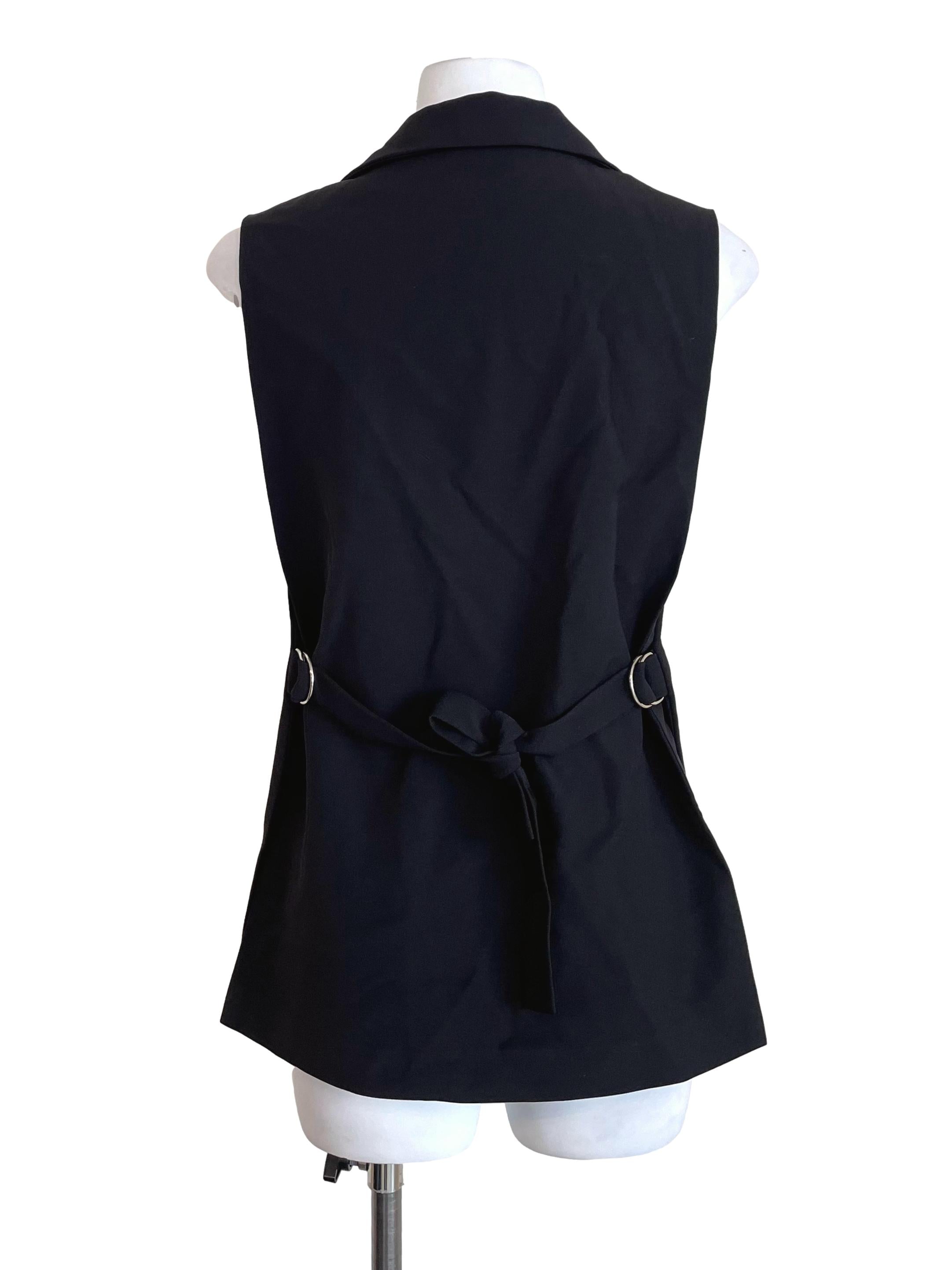 Black Side Buckled Suit Vest