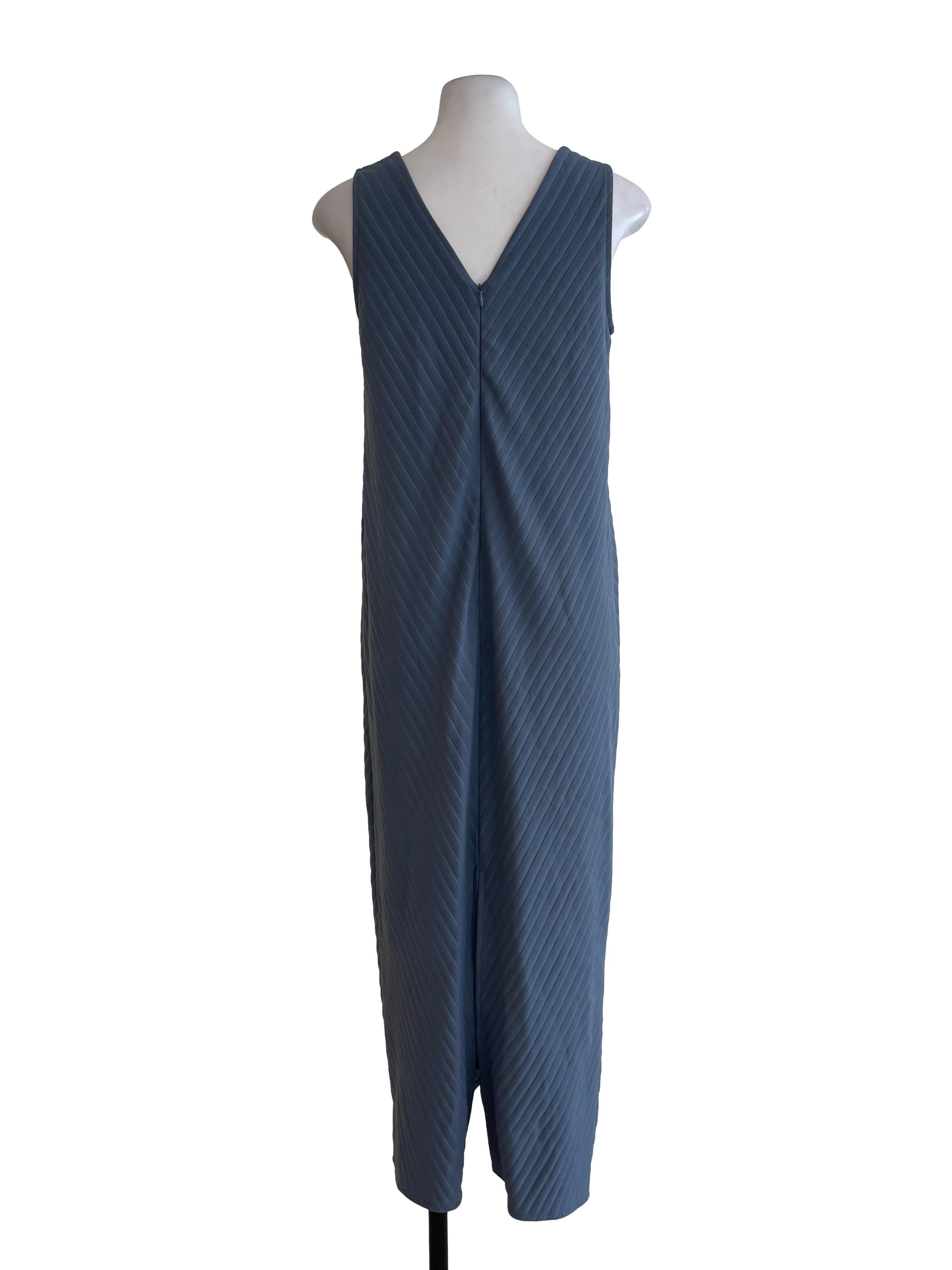 Dusty Blue Pleated Maxi Dress