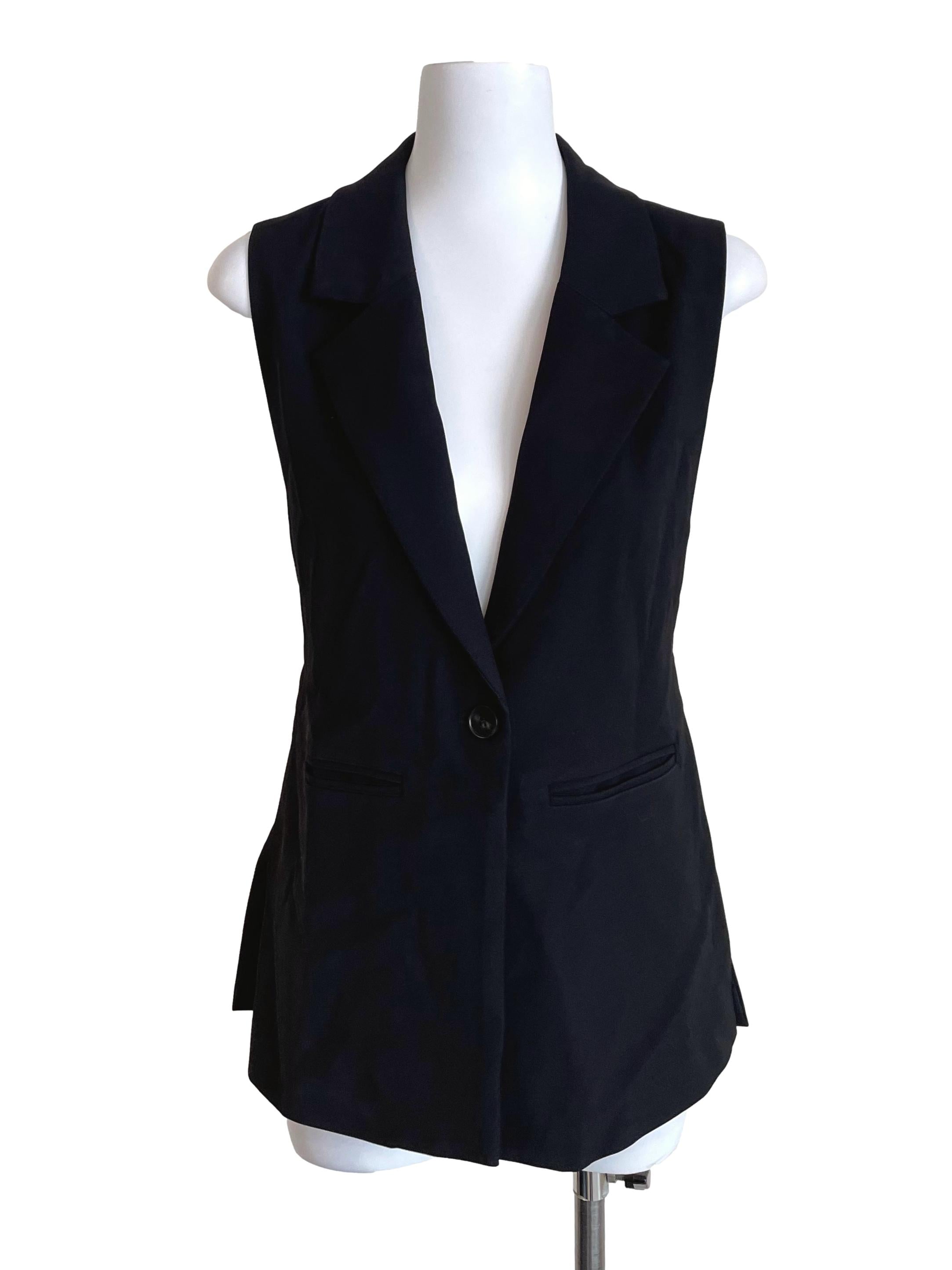 Black Side Buckled Suit Vest