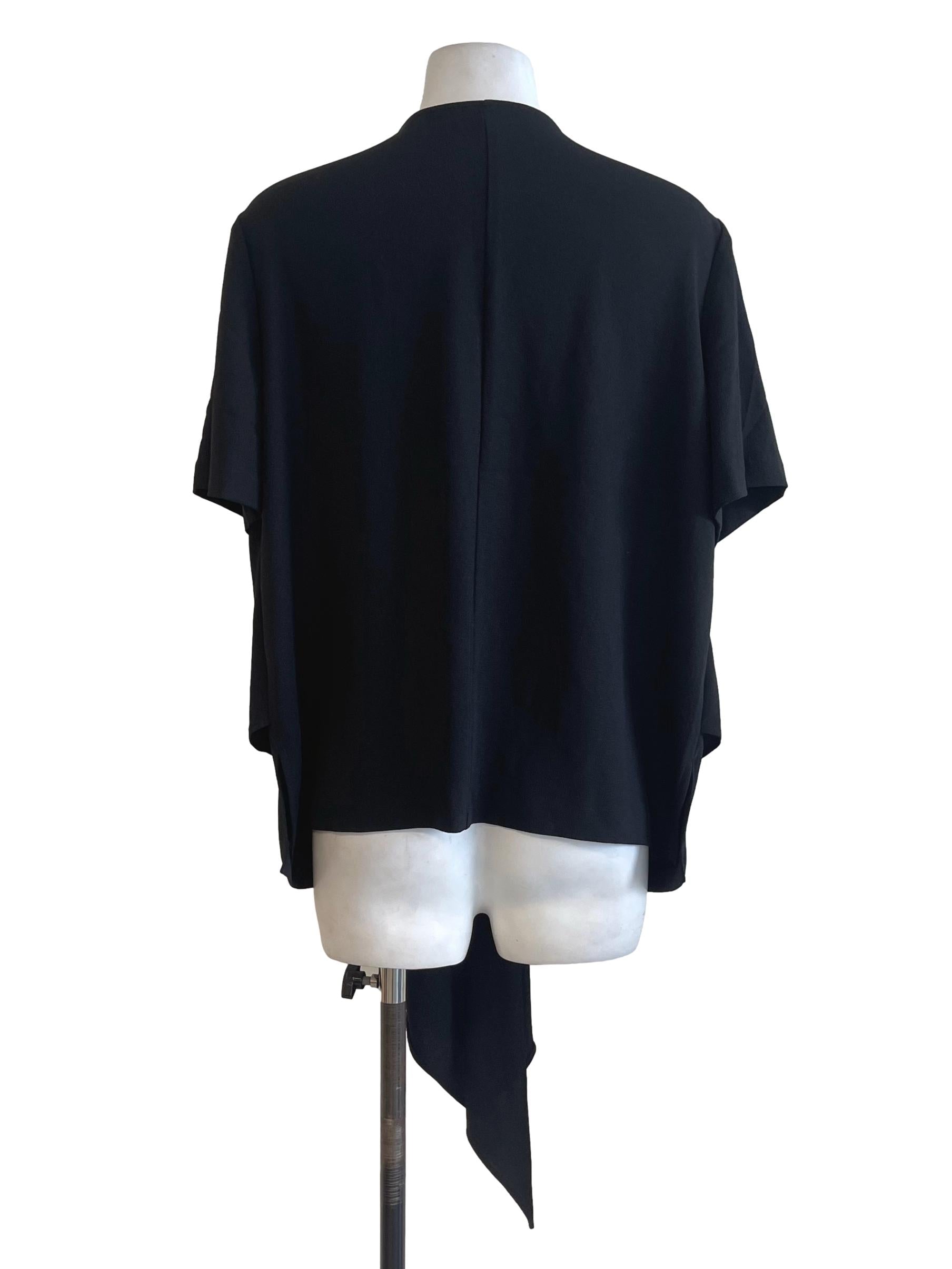 Black Middle Fringe Top