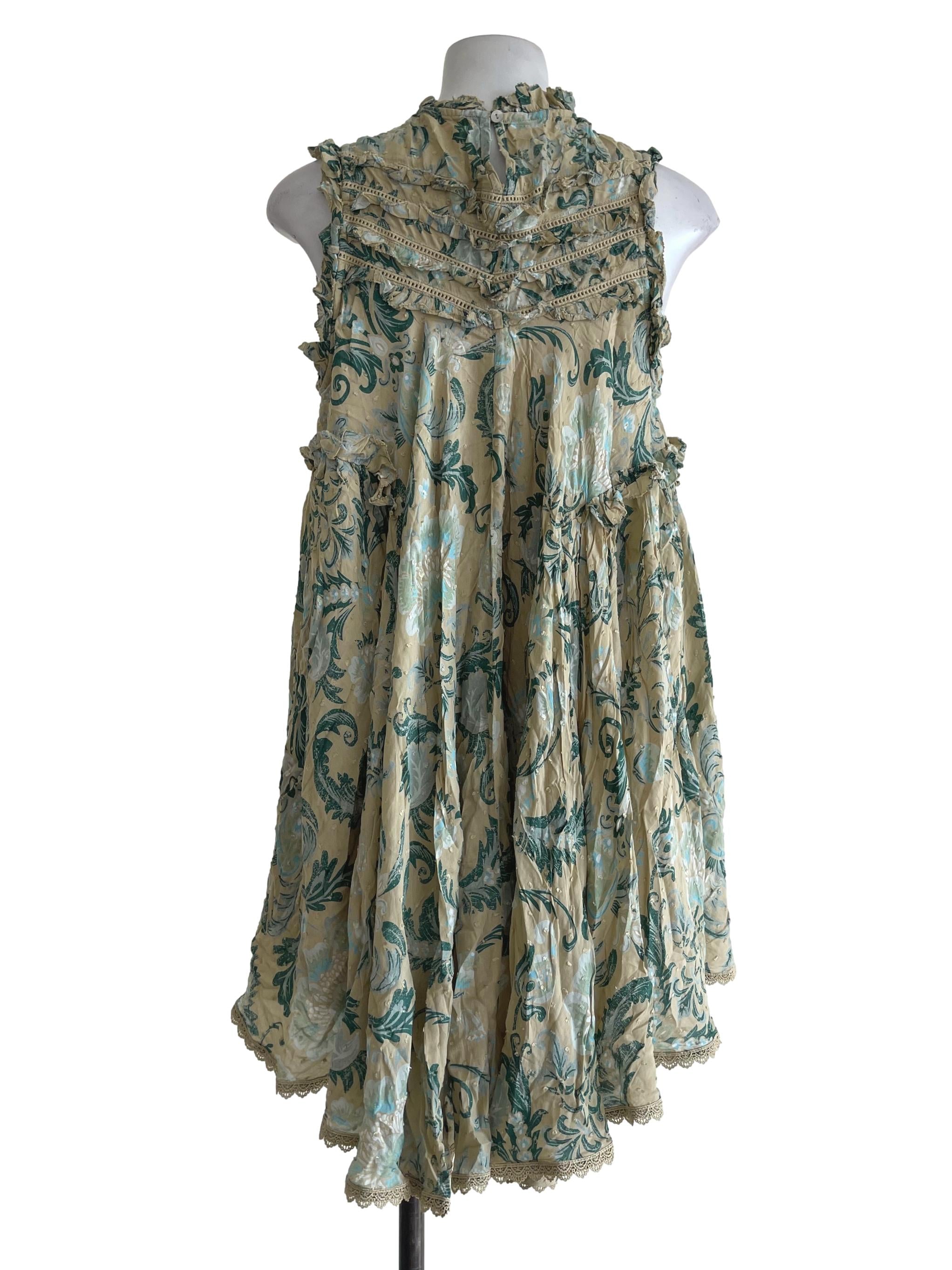 Spell & The Cypsy Green Textured Printed Dress | REFASH