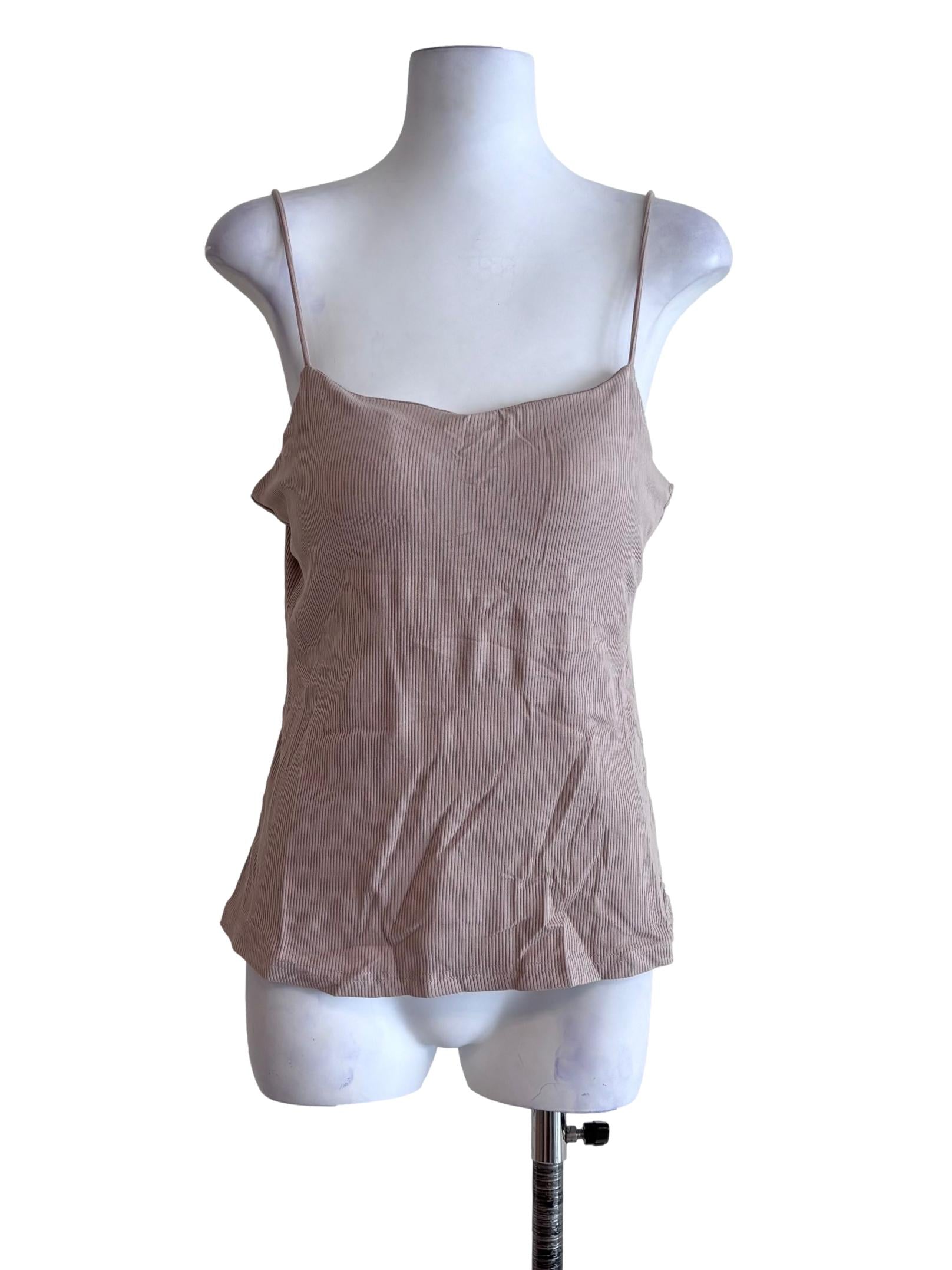 Beige Madrid Ribbed Padded Top