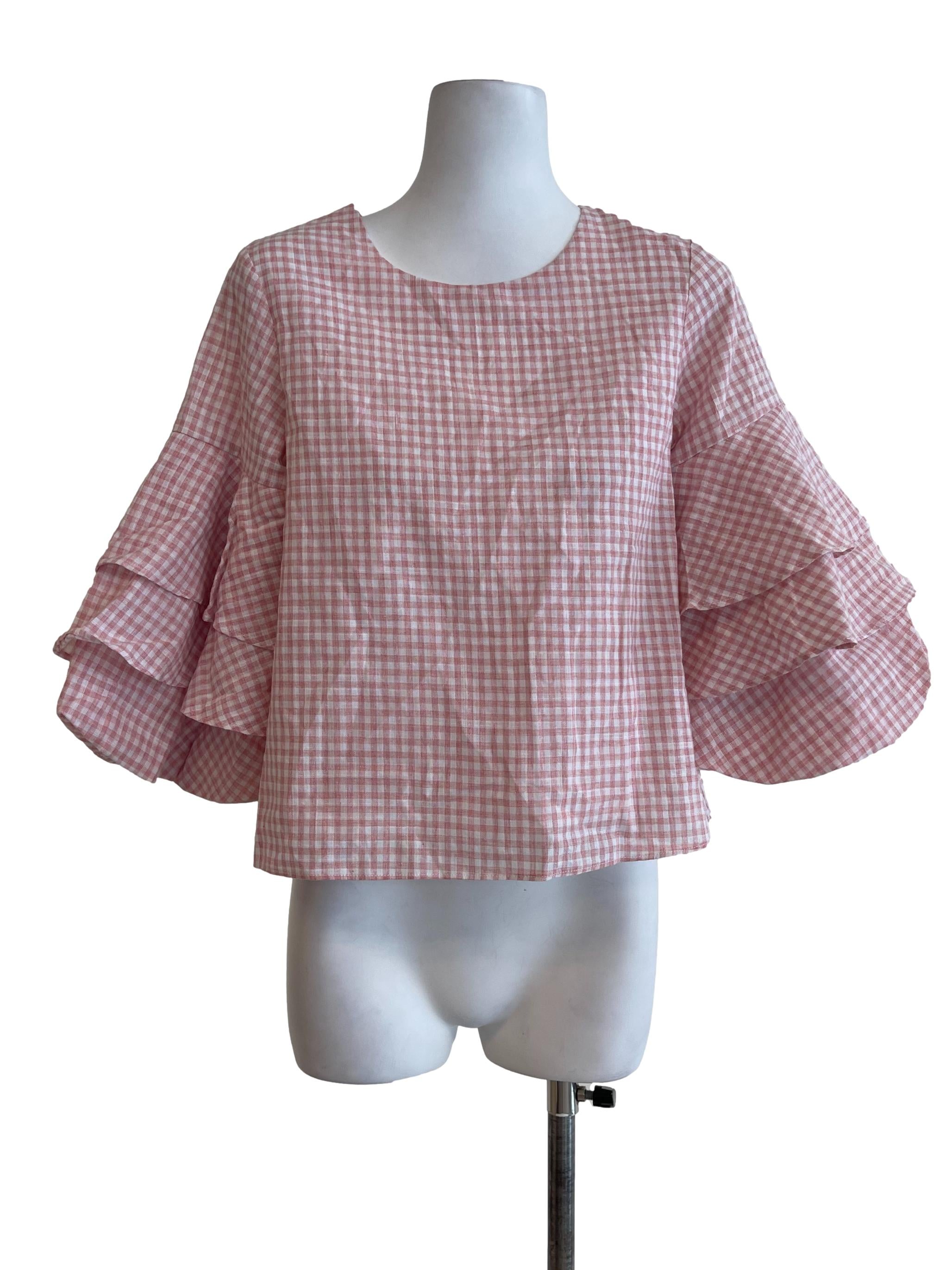 Baby Pink Tartan Top