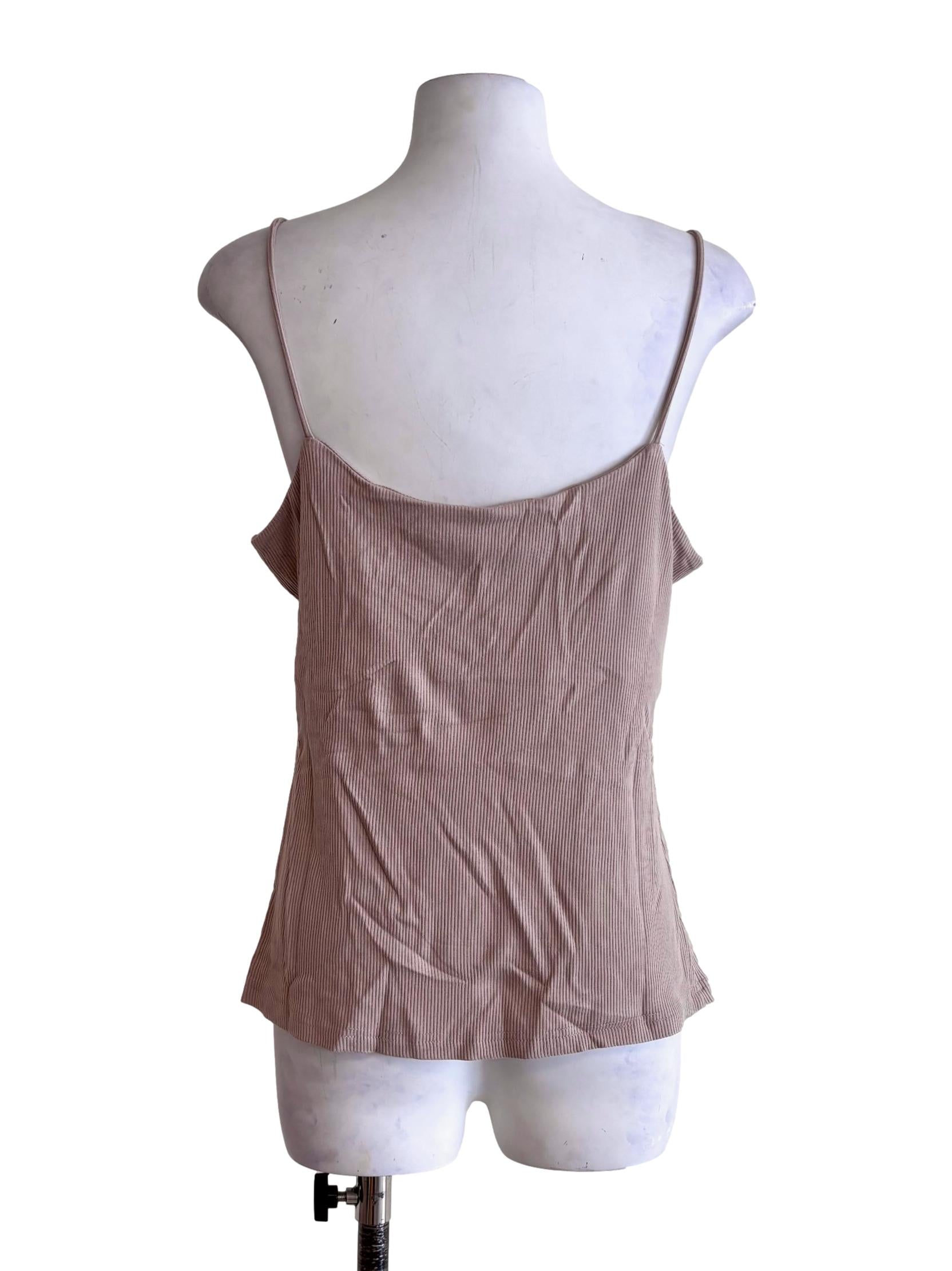 Beige Madrid Ribbed Padded Top
