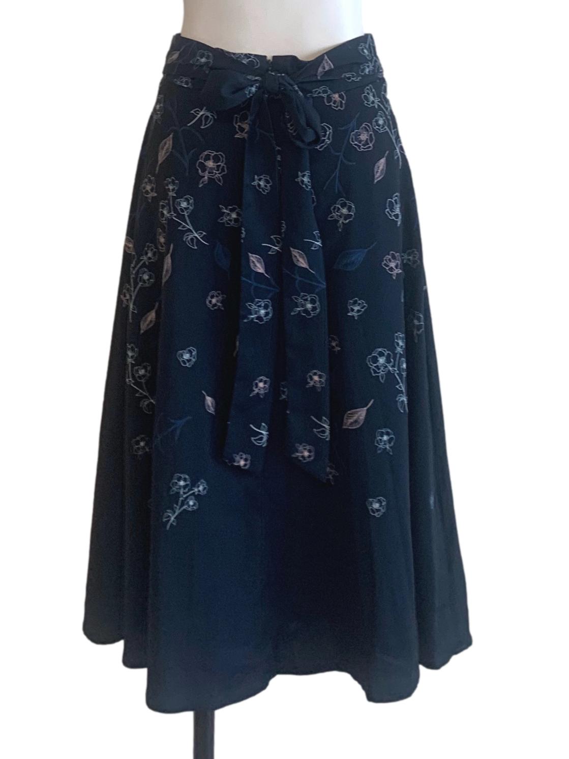 Navy Blue Printed Skirt LB