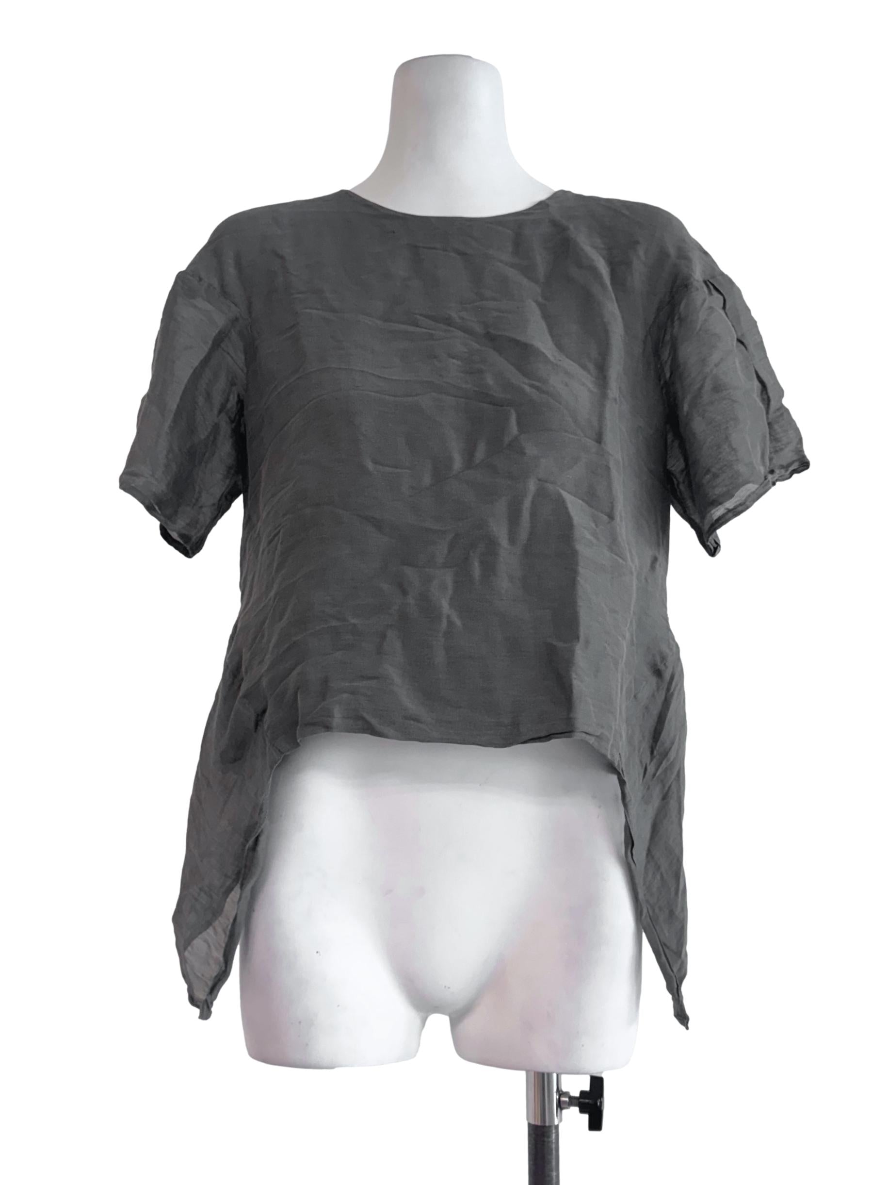 Fossil Grey Short Sleeve Top