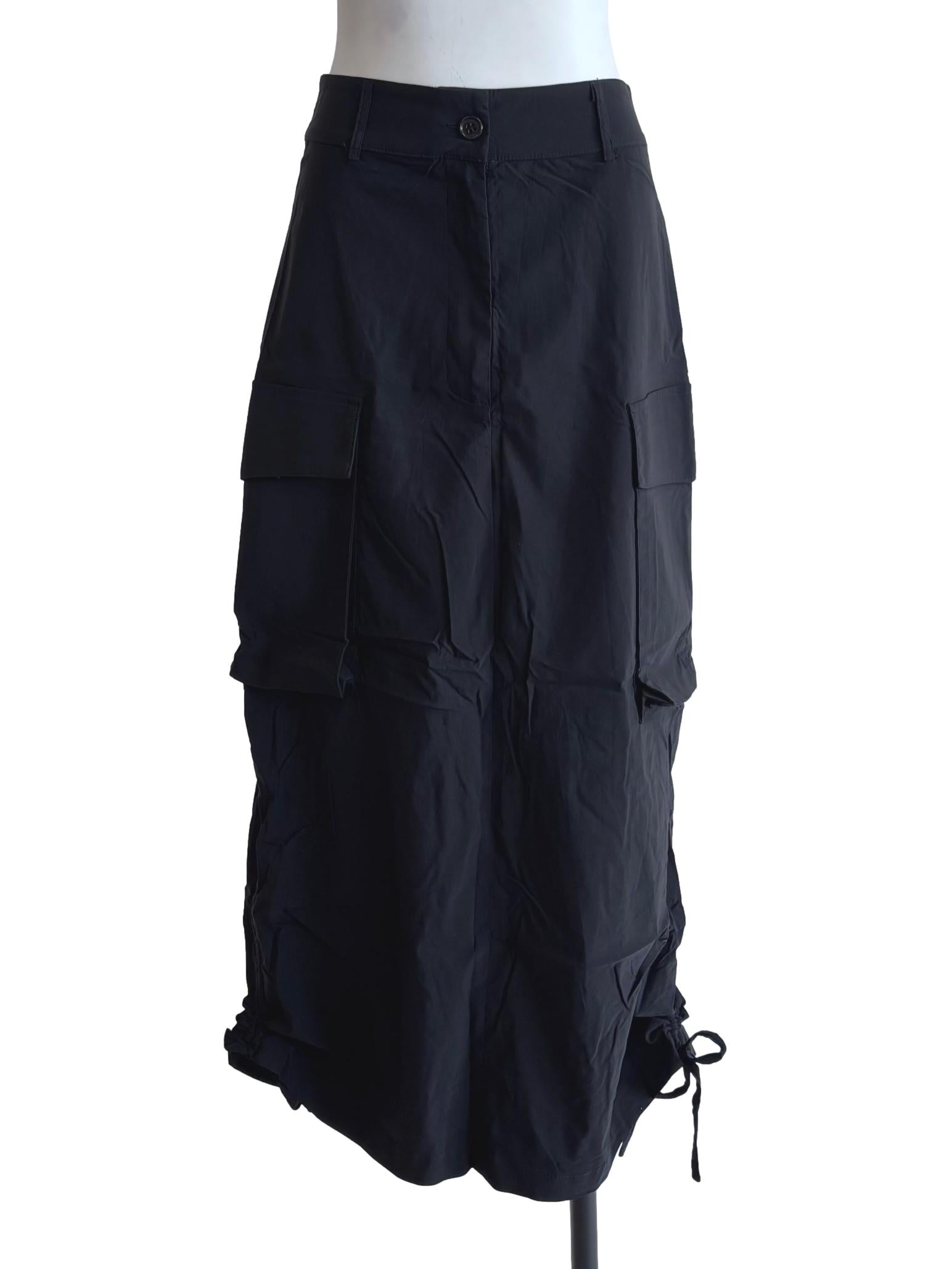 Black Leroy Parachute Cargo Skirt
