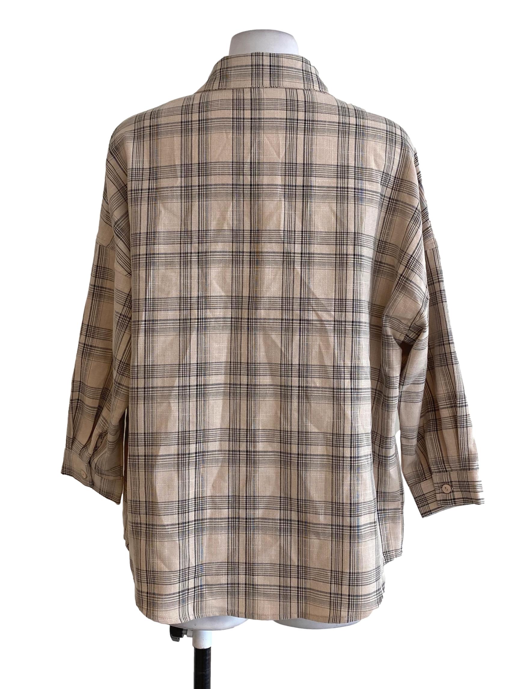 Beige Tartan Blouse TTR