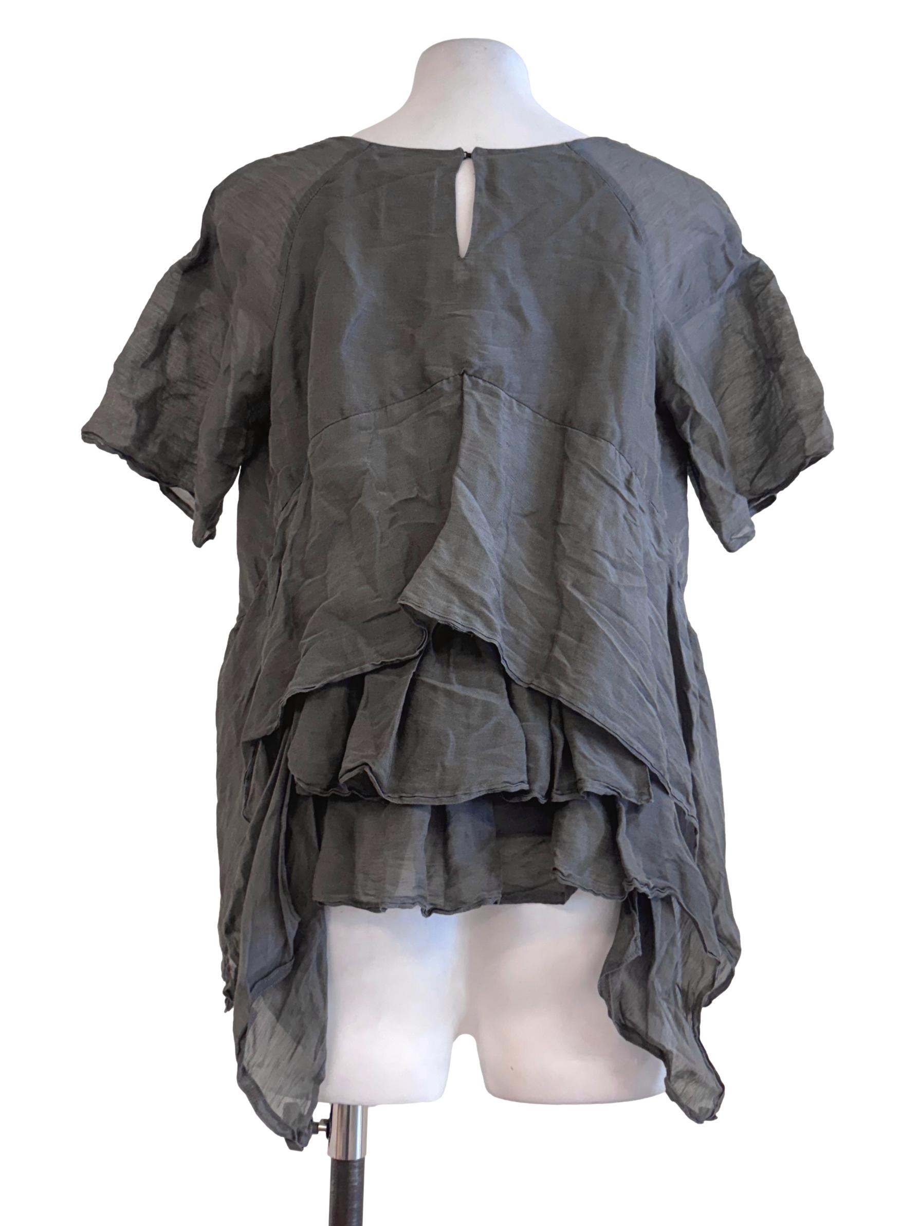 Fossil Grey Short Sleeve Top