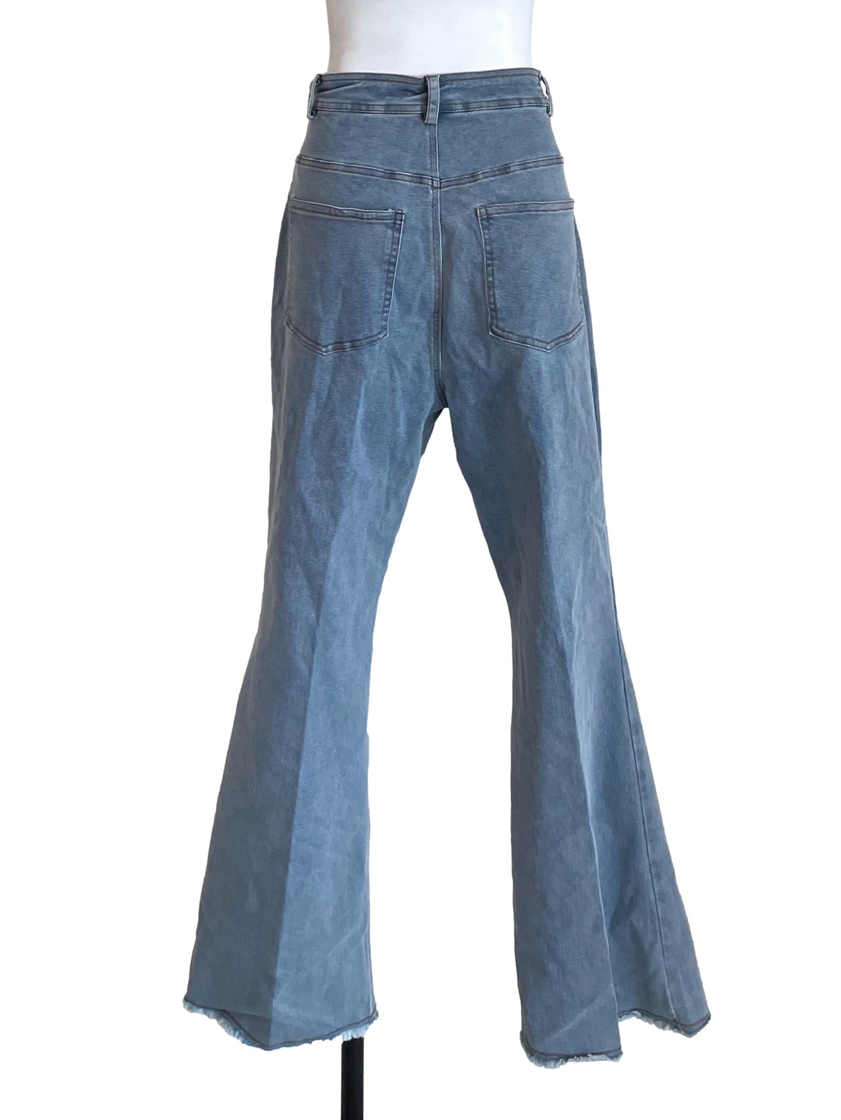 Light Blue Flared Distressed Jeans