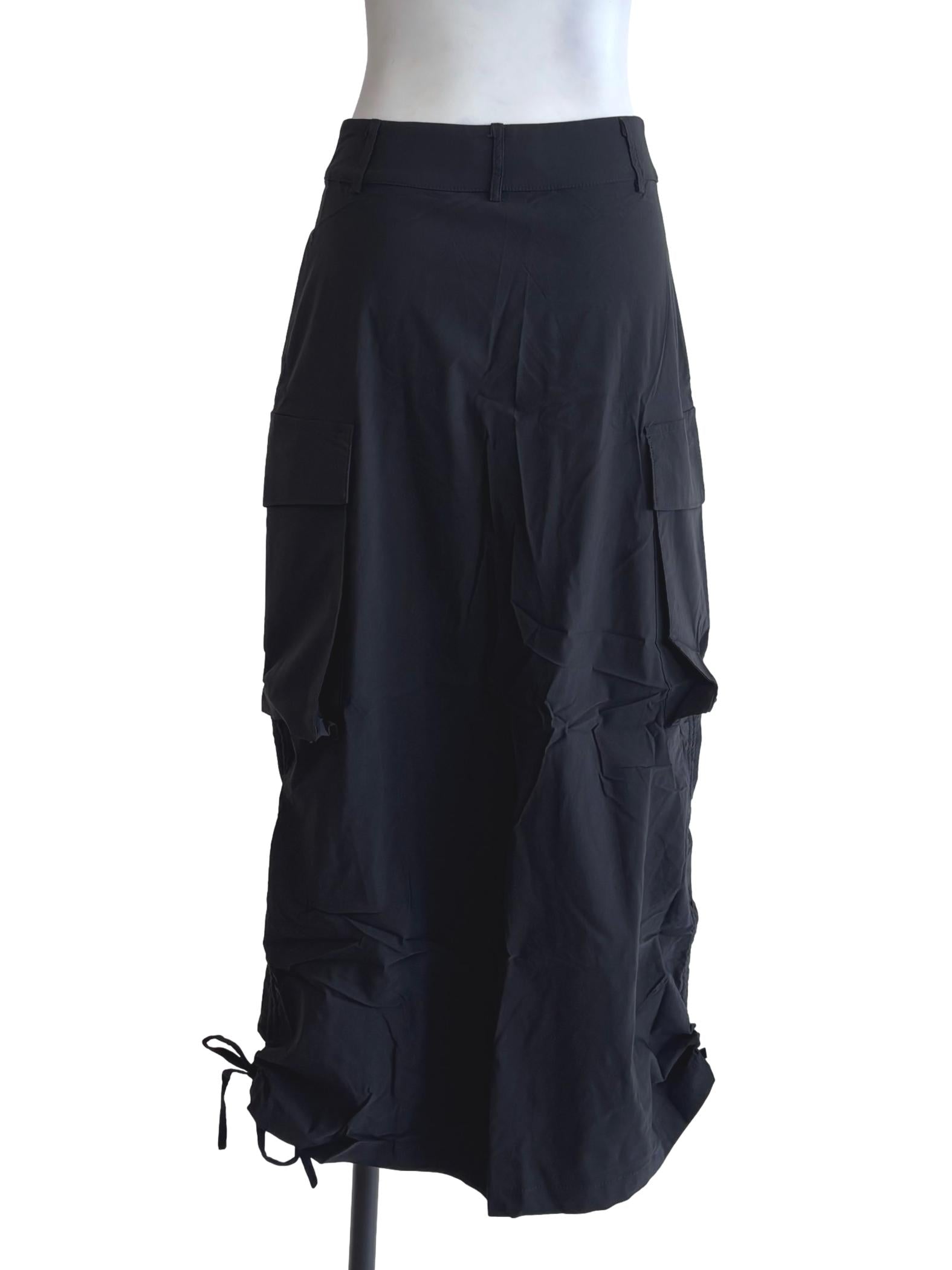 Black Leroy Parachute Cargo Skirt