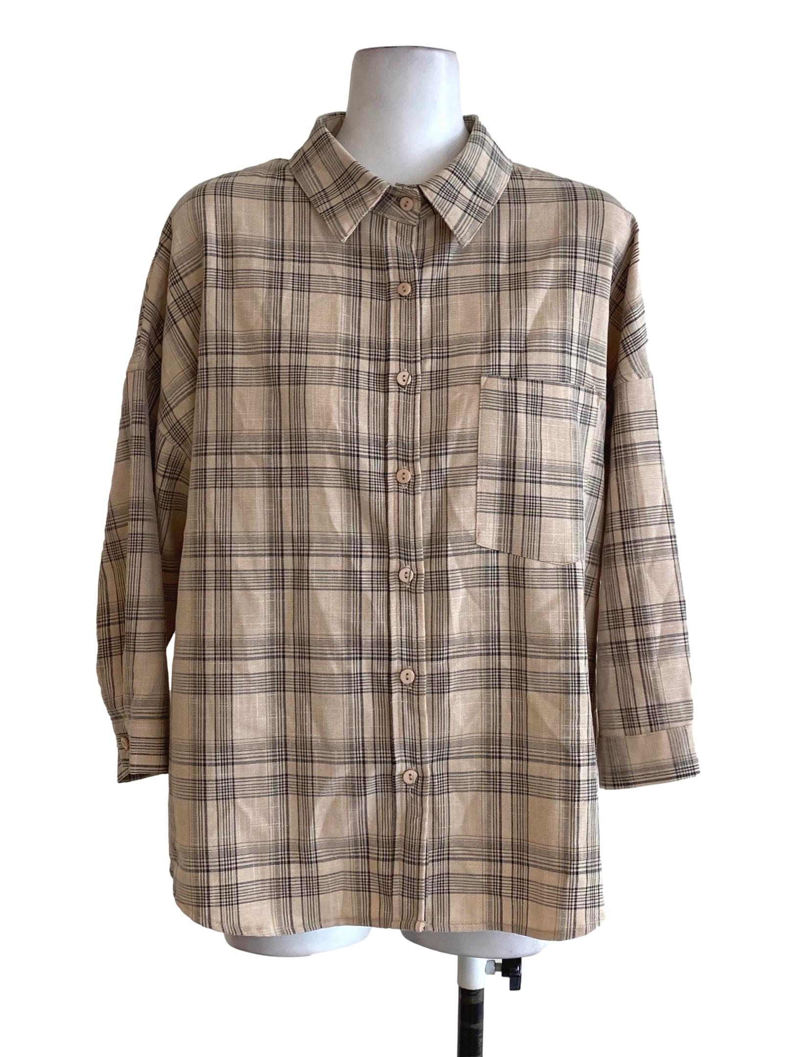Beige Tartan Blouse TTR