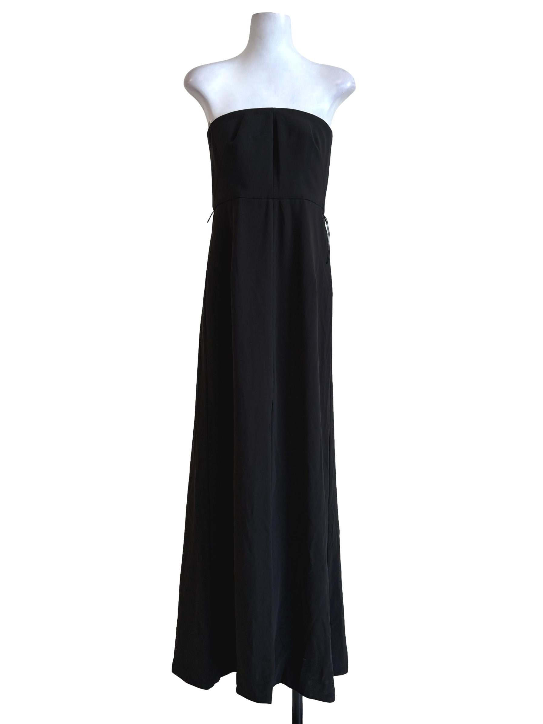 Black Strapless A-Line Dress