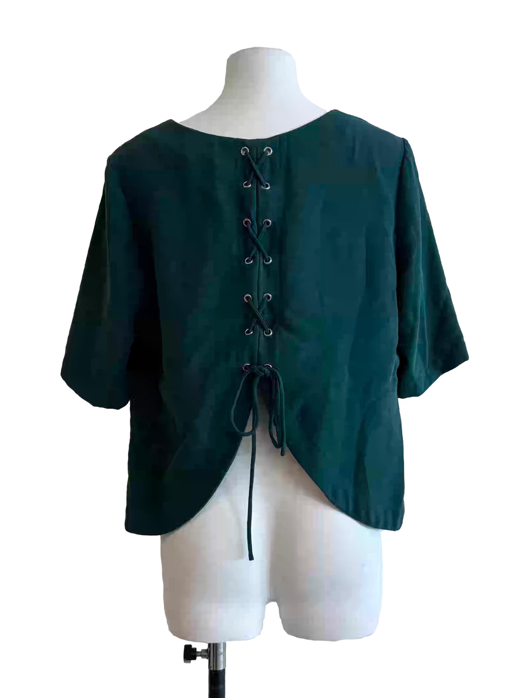 Pine Green Short Sleeve Top