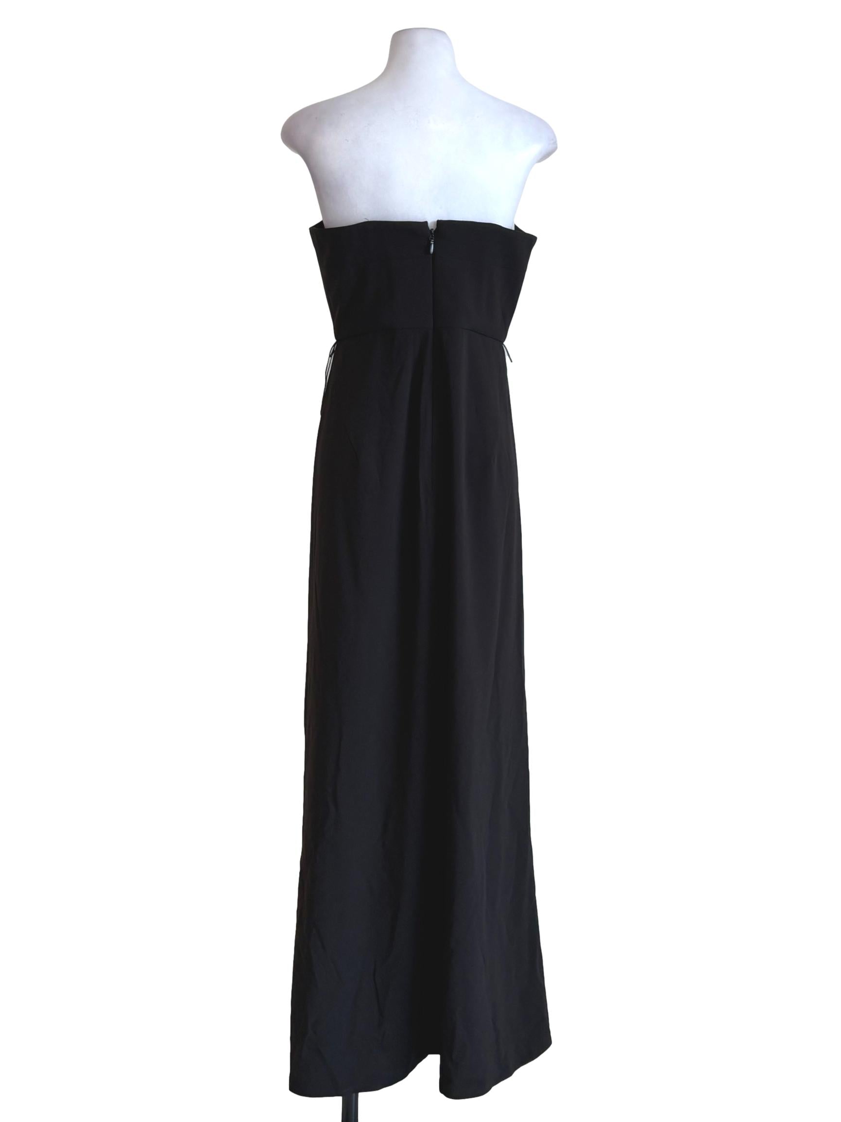 Black Strapless A-Line Dress