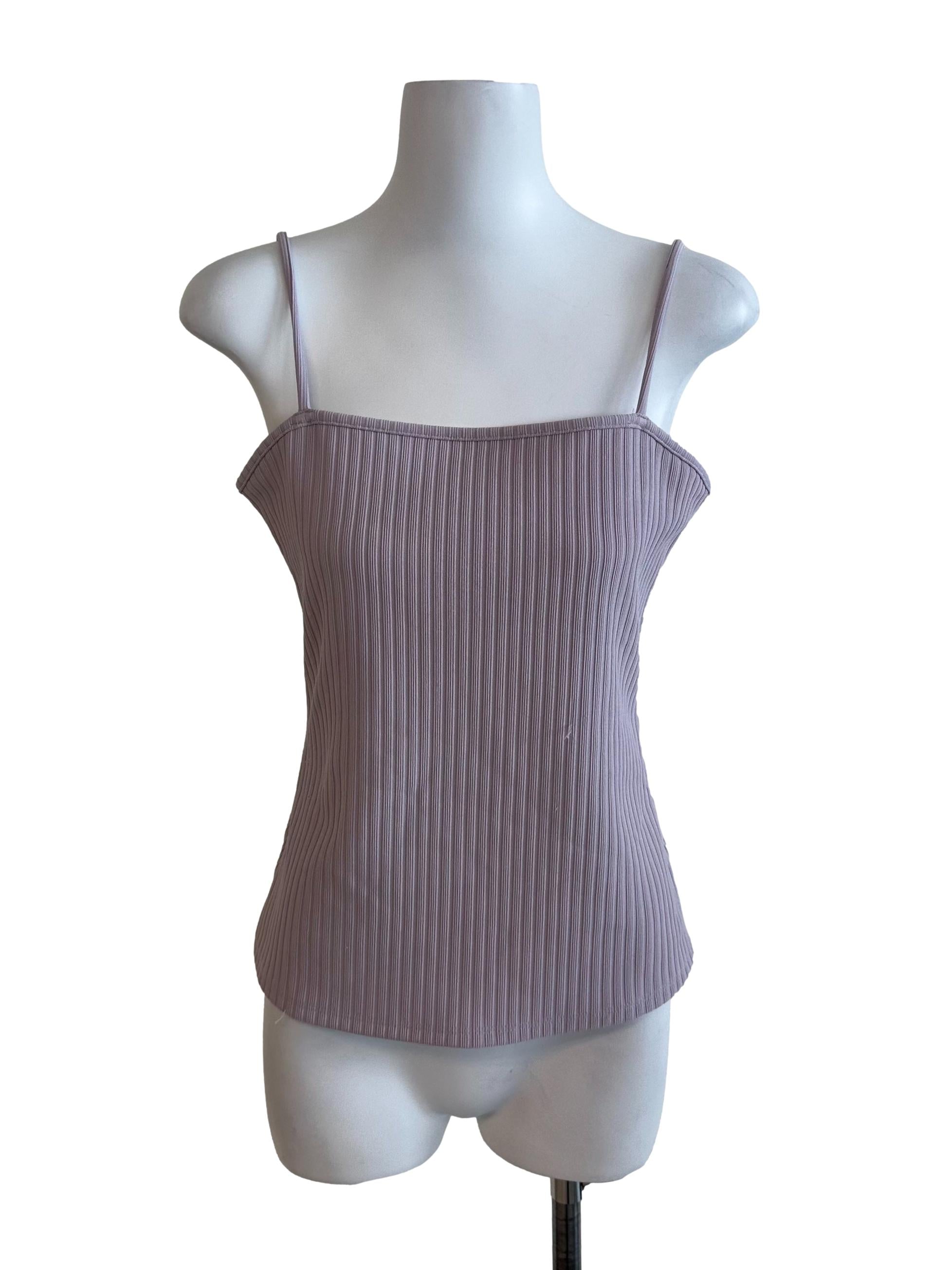 Lilac Purple Knit Square Neck Top