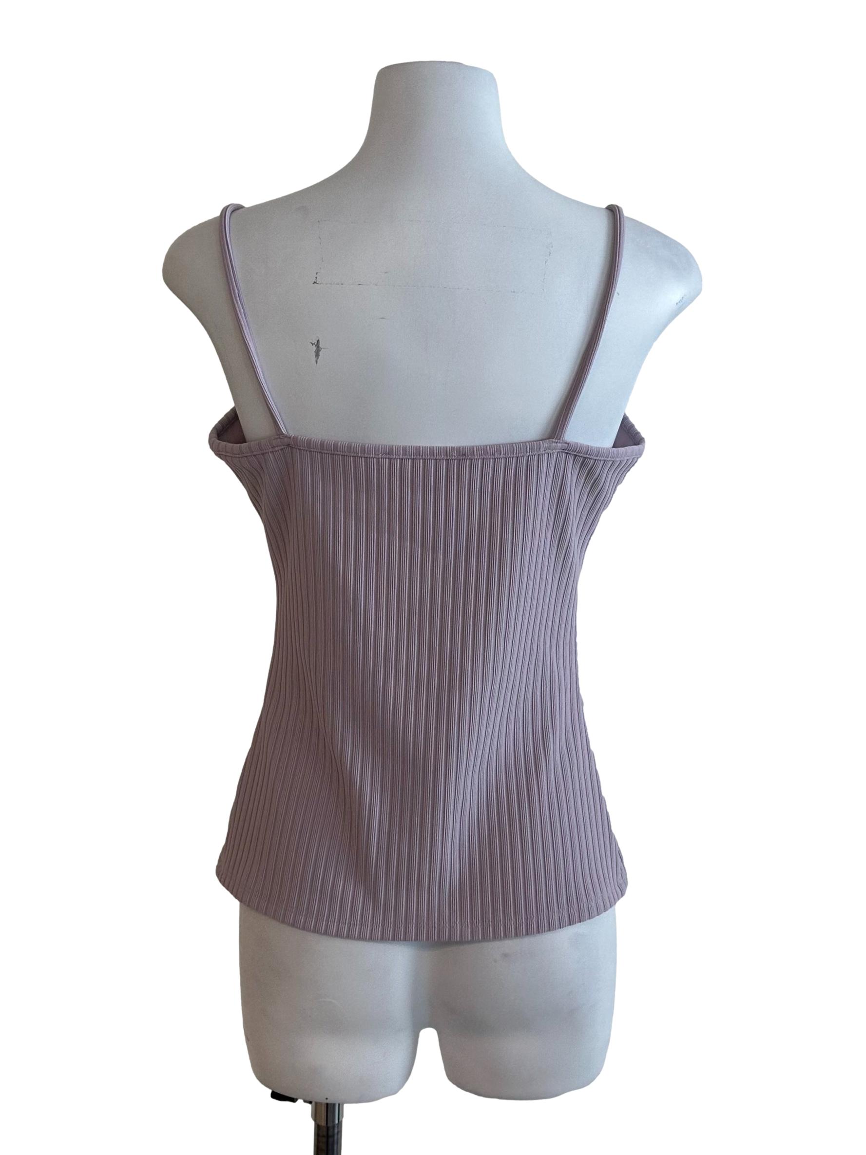 Lilac Purple Knit Square Neck Top