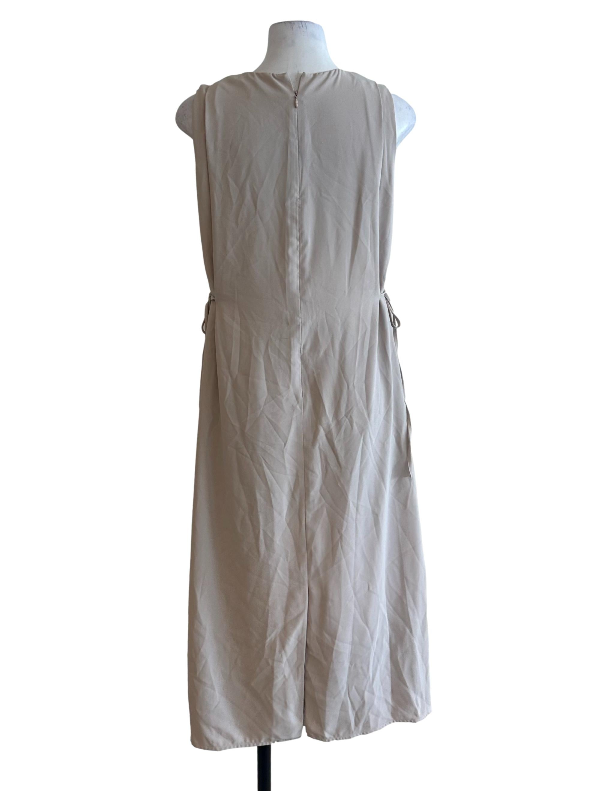 Ash Beige Side Tie Shift Dress OSN