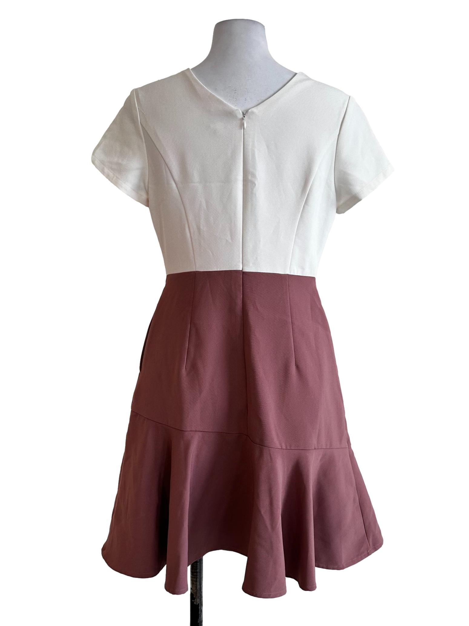 Rosewood Pink Plain Mini Dress