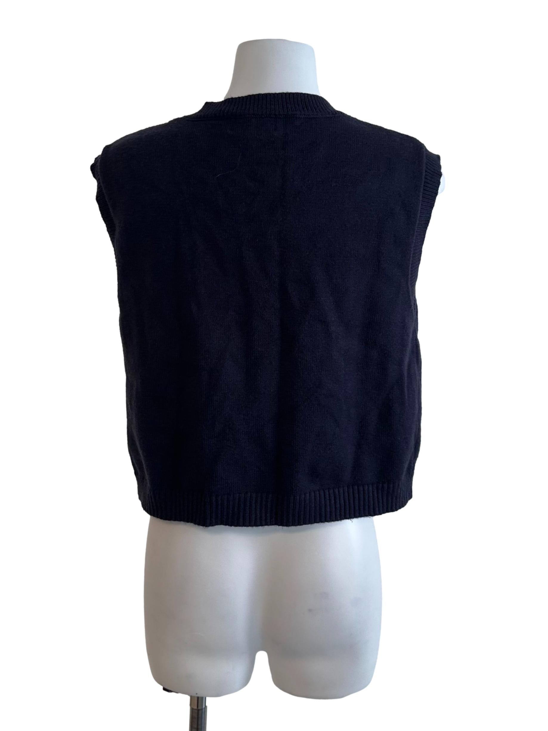 Midnight Blue Button Round Neck Top