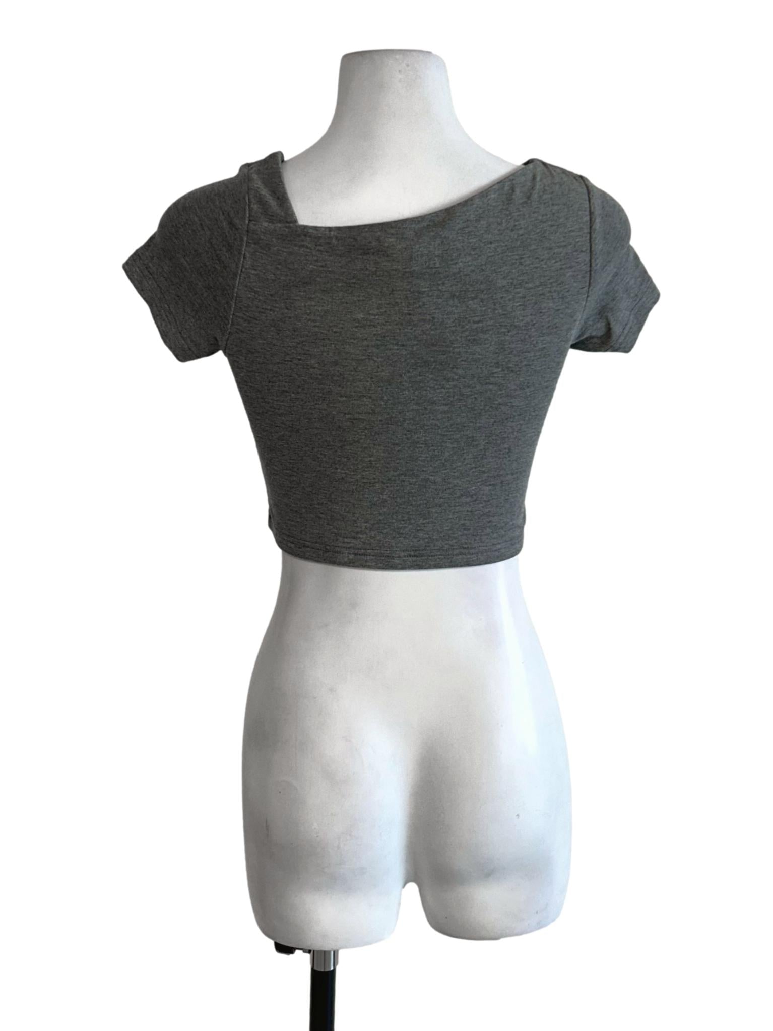 Smoke Grey Padded Asymmetric Top