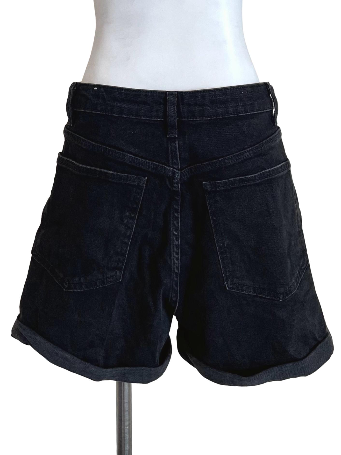 Charcoal Cuffed Jean Shorts