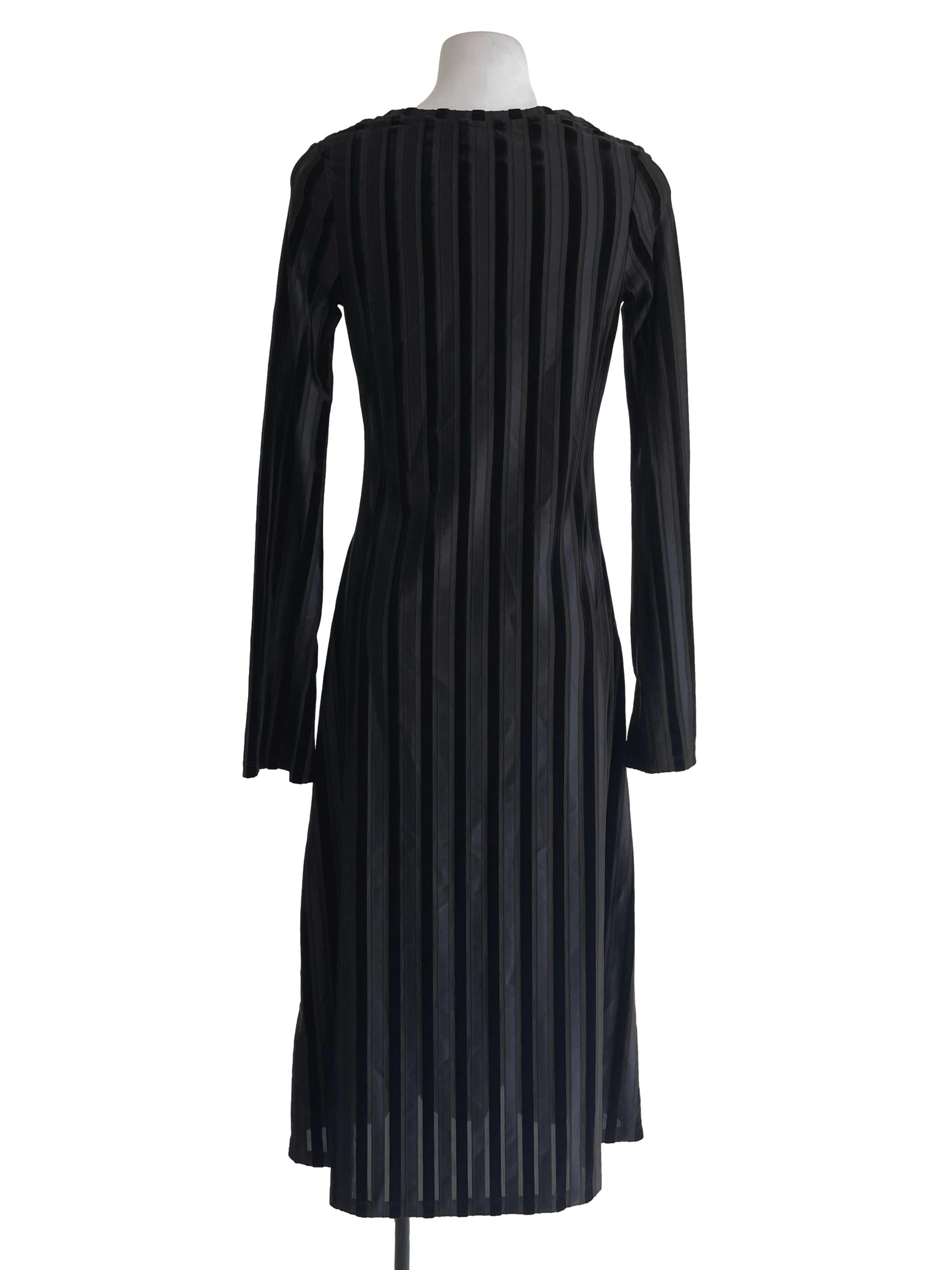 Stockholm Atelier Black And Green Striped Dress | REFASH
