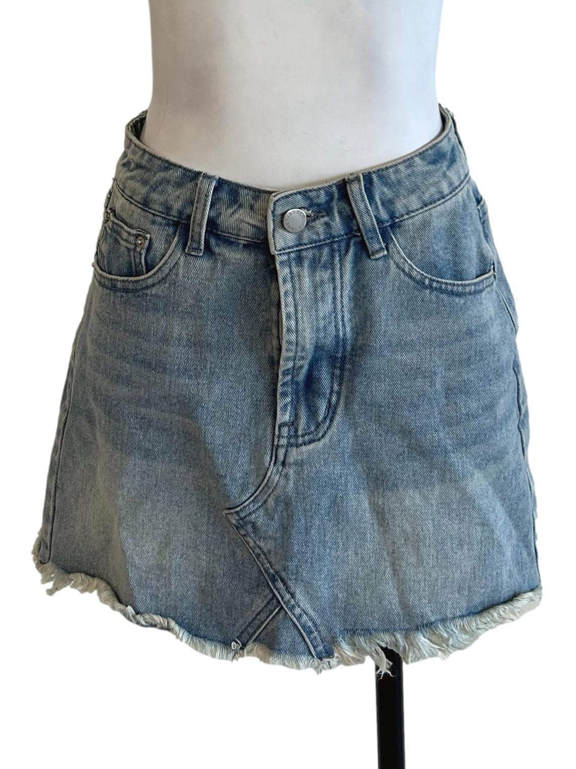 Blue Washed Denim Skirt TTR