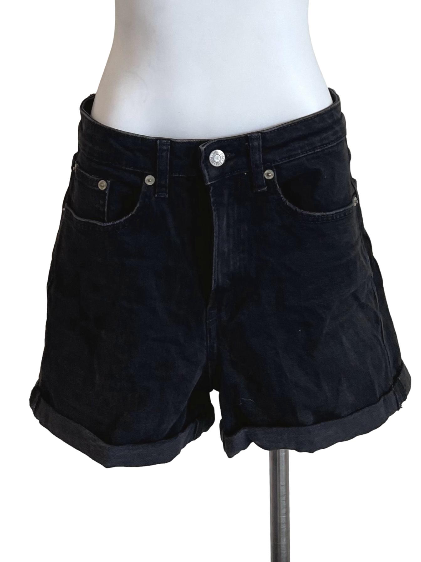 Charcoal Cuffed Jean Shorts
