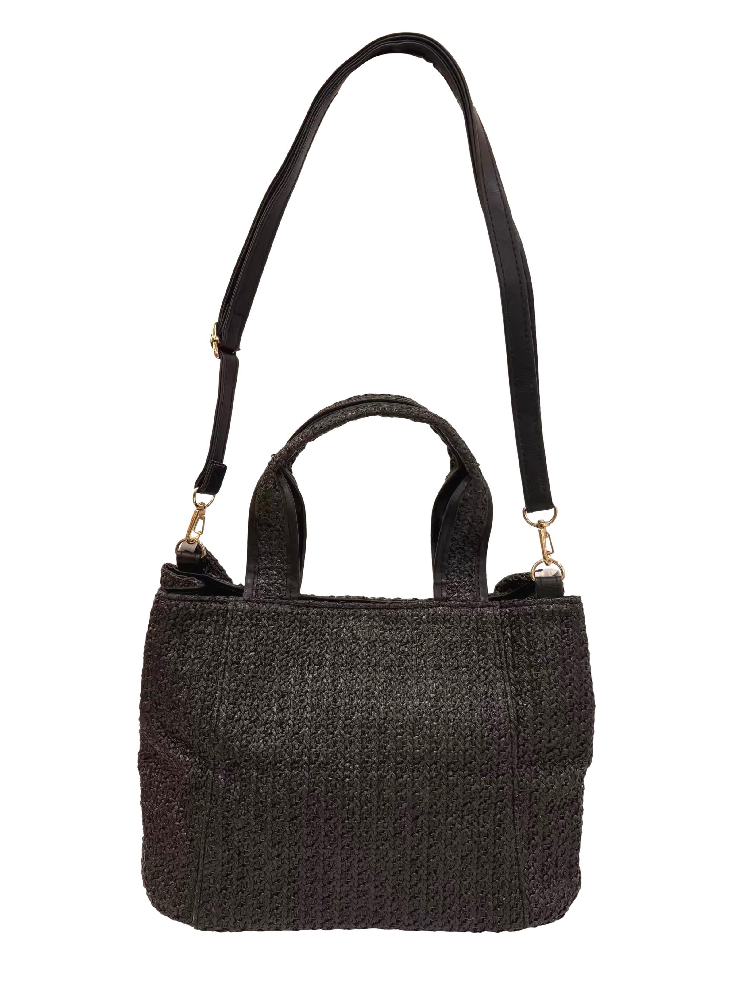 Black Woven Frills Handbag CSN
