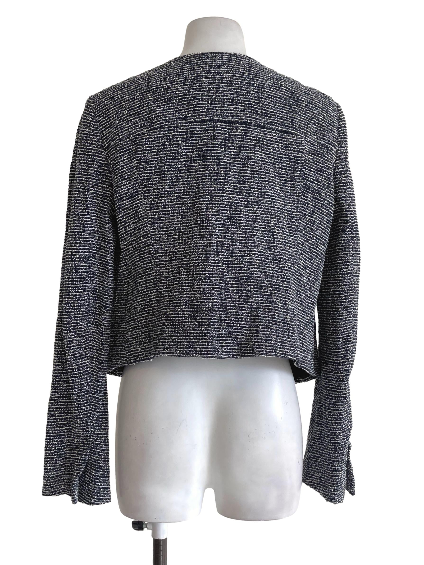Theory Dark Blue Tweed Cardigan | REFASH