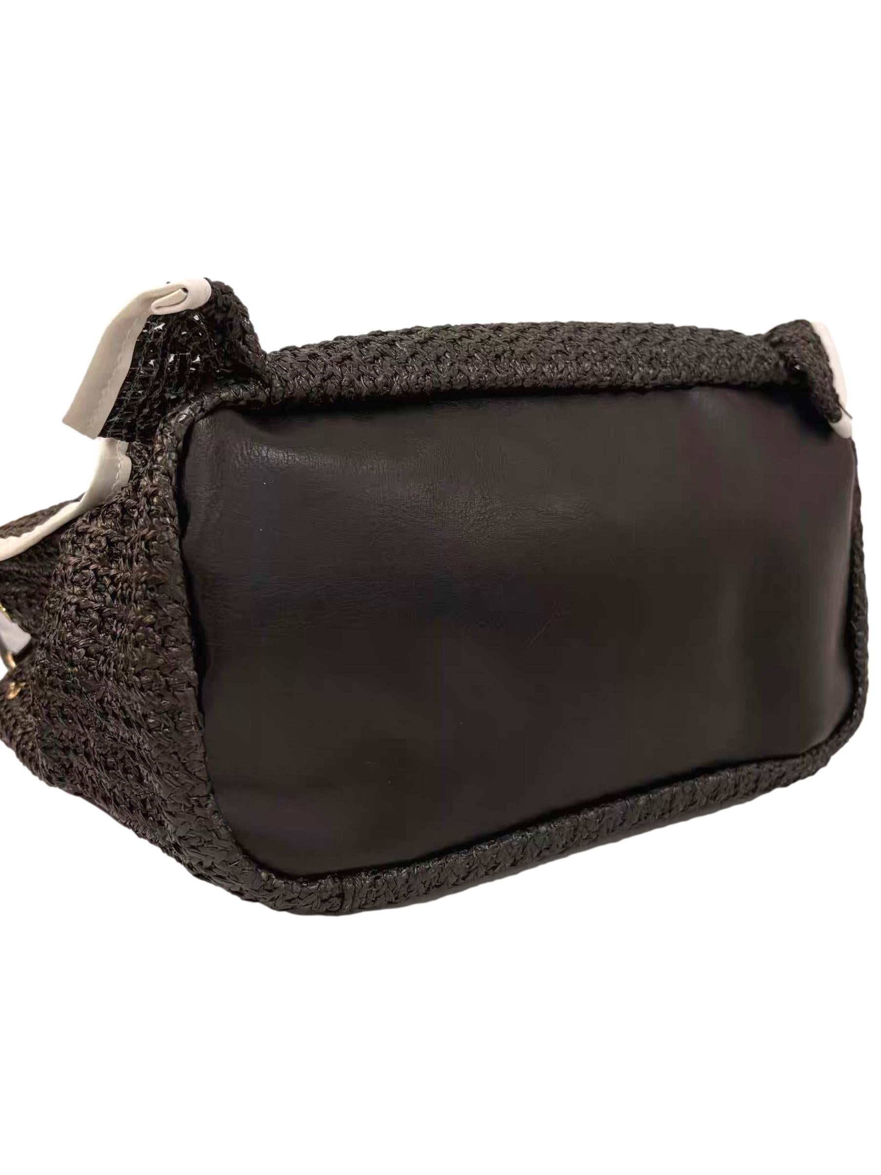 Black Woven Frills Handbag CSN
