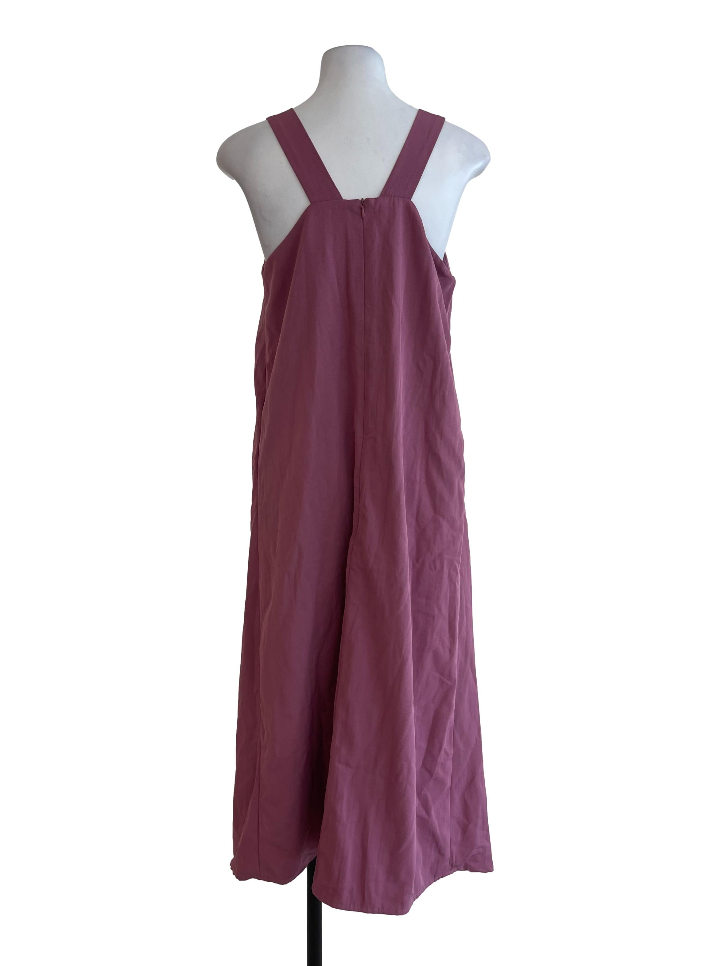 Rose Pink Plain Padded Dress
